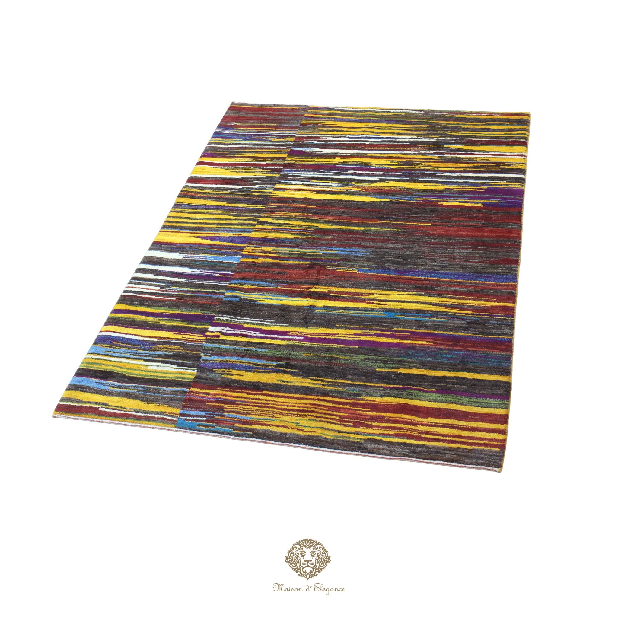Alfombra persa Kashkuli colorida vistosa | Gabbeh de lana hecha a mano 165 x 238 cm