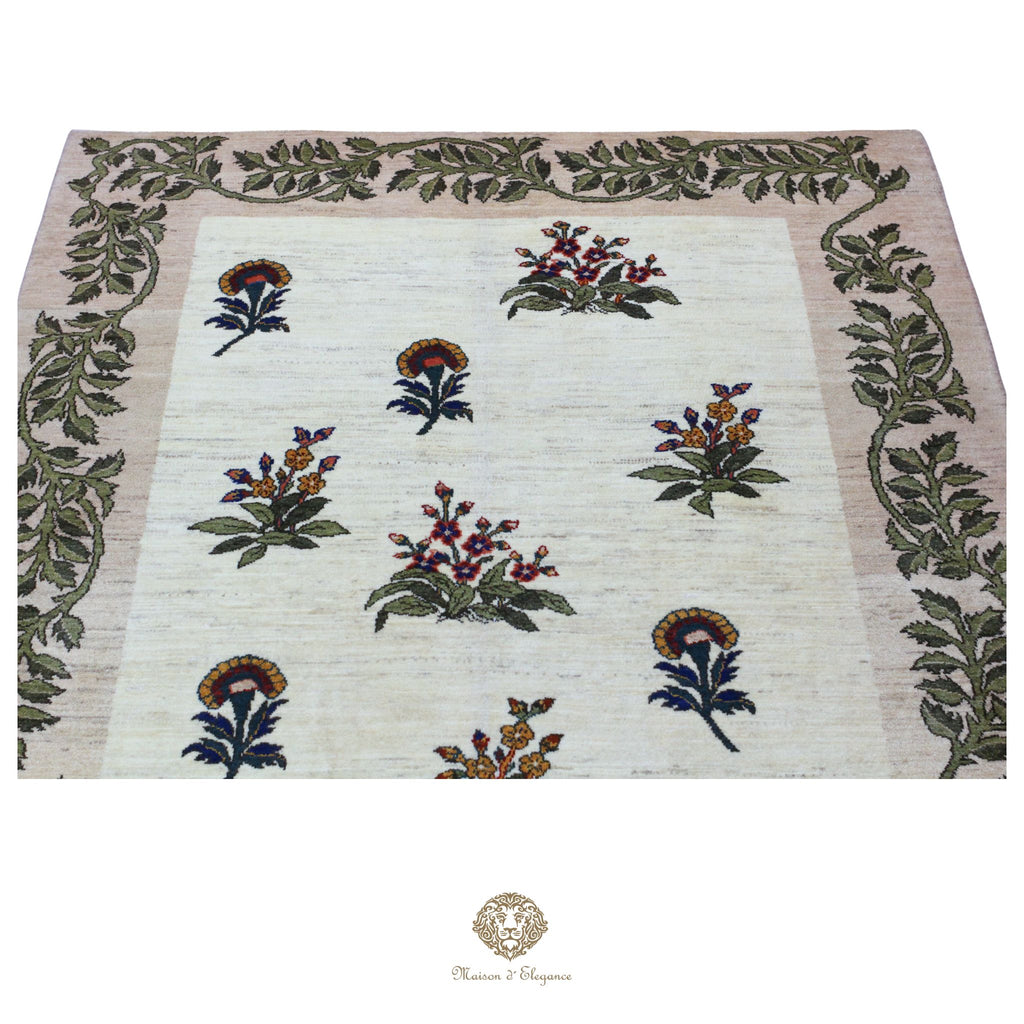 Alfombra persa Trible Fine Kashkuli con tintes naturales | Gabbeh de lana hecha a mano 156 x 197 cm