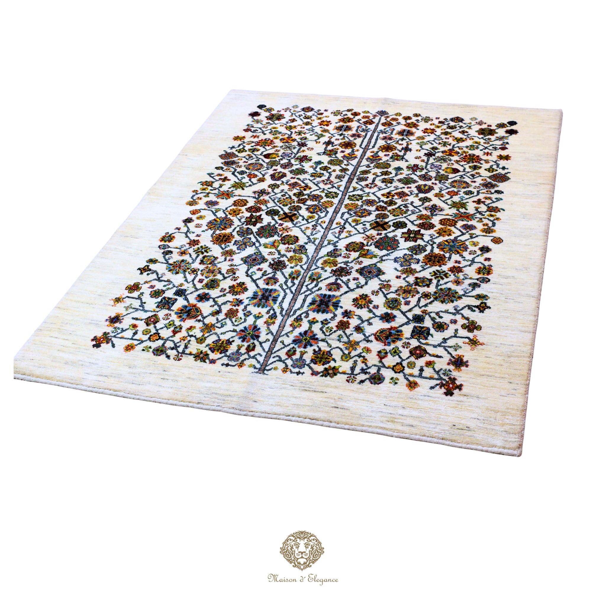Alfombra persa Trible Fine Kashkuli con tintes naturales | Loribaft de lana hecha a mano 147 x 200 cm