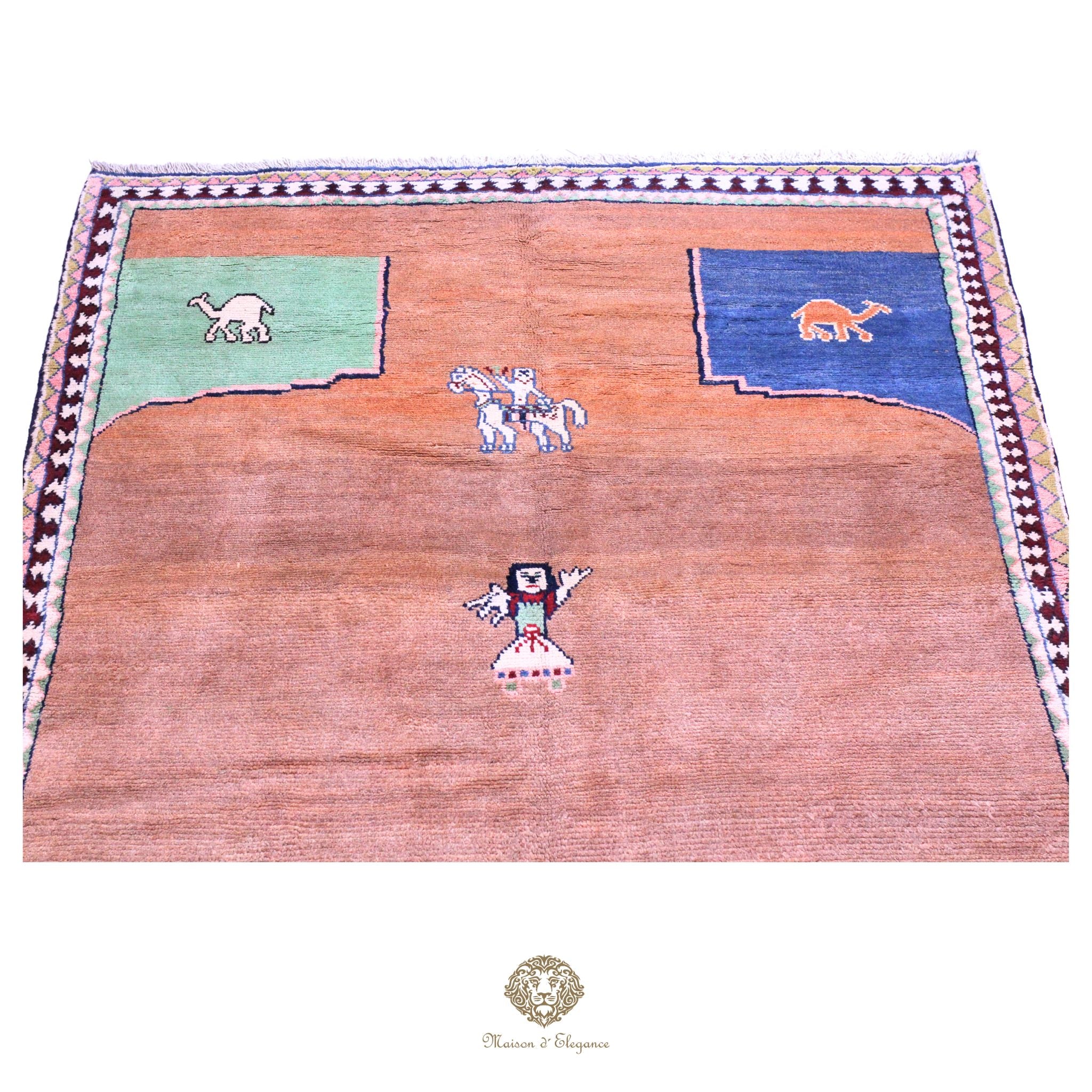 Alfombra persa Trible Gabbeh con tintes naturales | Loribaft de lana hecha a mano 191 x 275 cm
