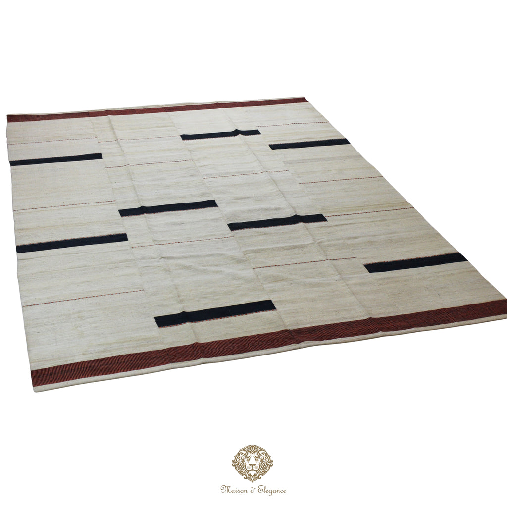 Kilim Persa Exclusivo Lana 201x273 cm | Diseño Contemporáneo Teñido Natural