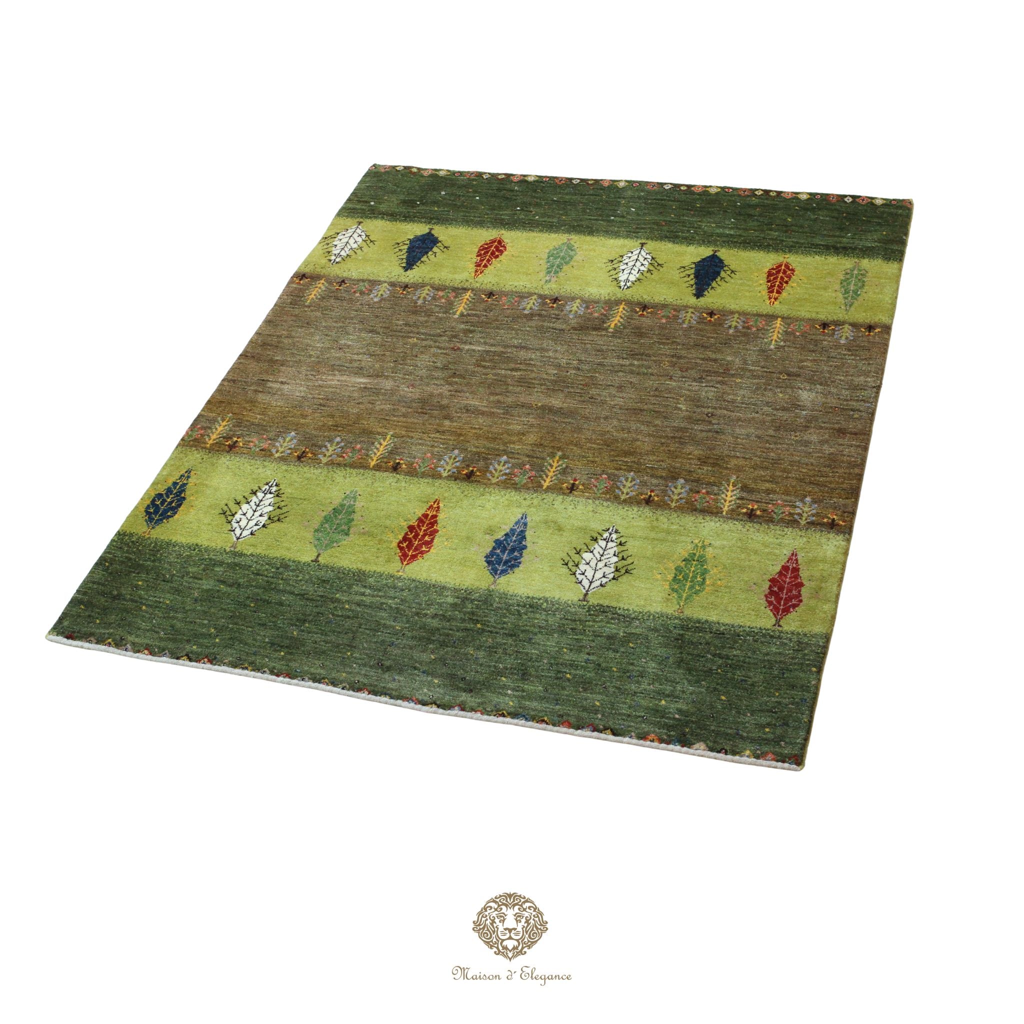 Alfombra persa Kashkuli colorido tribal naturale color | Gabbeh de lana hecha a mano 182 x 220 cm