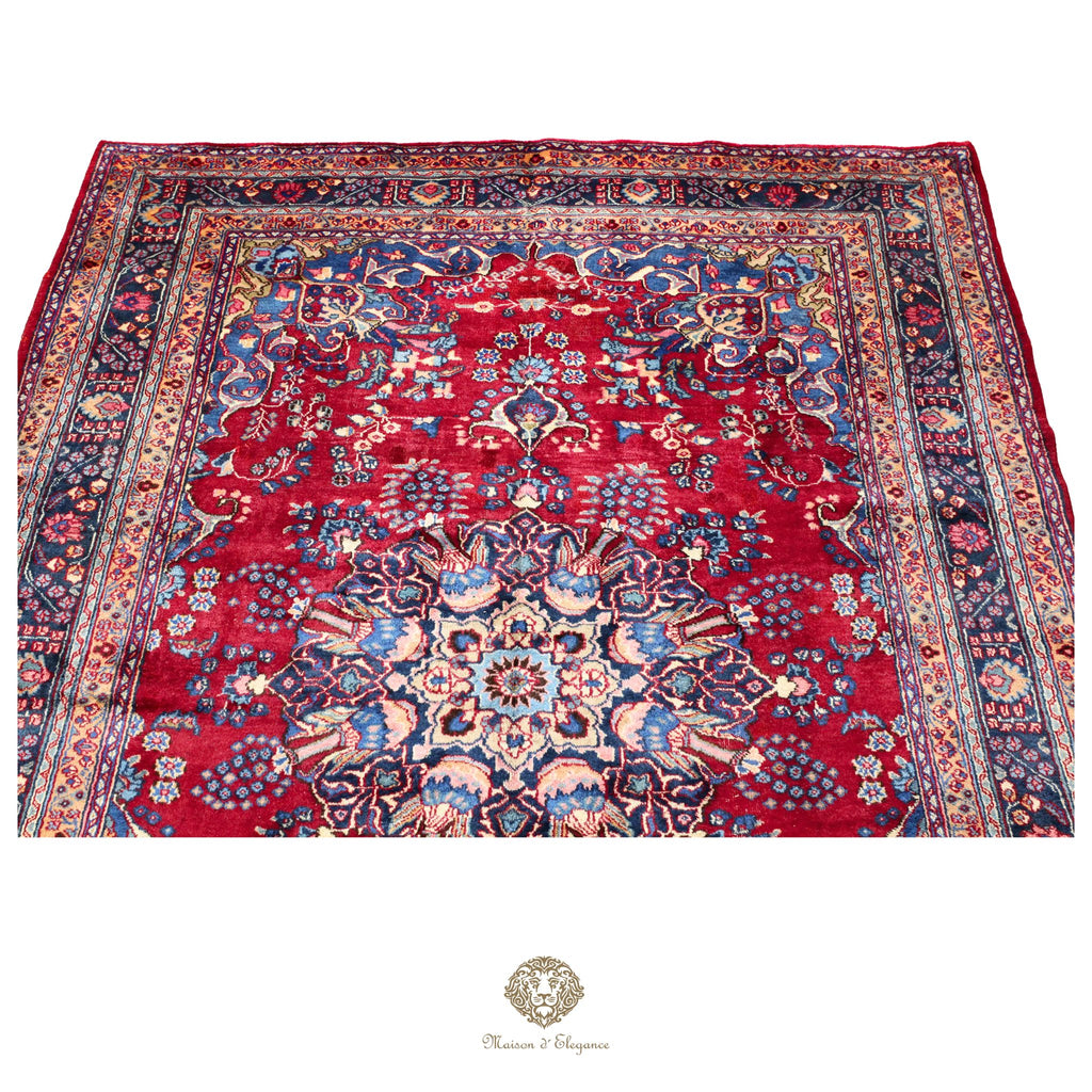 Alfombra Persa Mashhad Lana | Floral Medallón Design  Rojo 244 x 347 cm