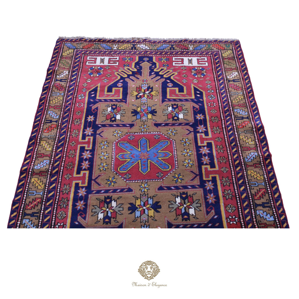 Alfombra Hamedan Lana Centro Geométrico Persa Tradicional 117 x 200 cm