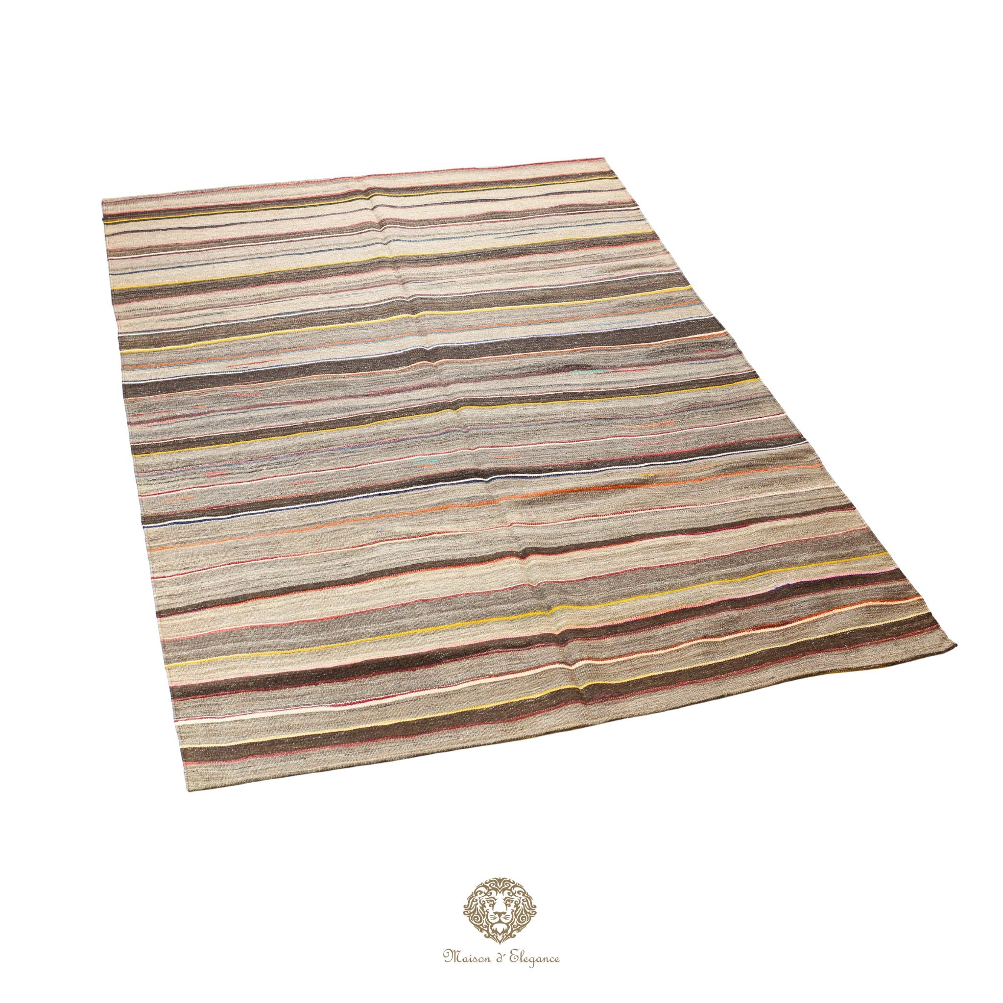 Alfombra Soumak Lana Lisa Color Neutro Tejido Plano | Zagros Maison 180x268 cm