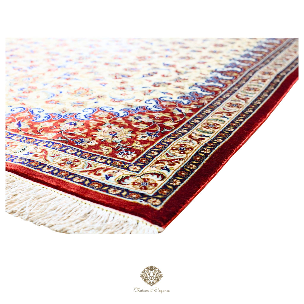 Alfombra persa de seda pura superfina, anudada a mano, teñida con tintes naturales, | obra maestra, firmada, 71 x 312 cm