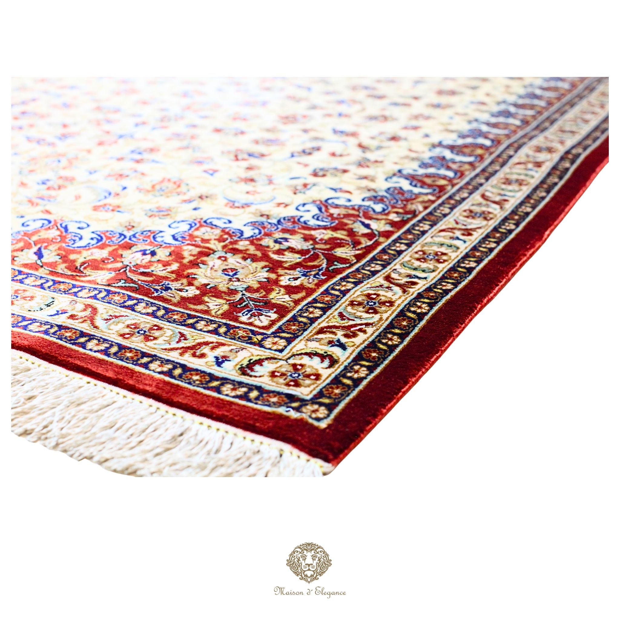 Alfombra persa de seda pura superfina, anudada a mano, teñida con tintes naturales, | obra maestra, firmada, 71 x 312 cm