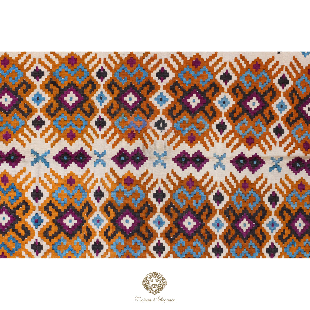 Alfombra Antigüedad Kilim Besarabia Lana | Diseño Geométrico 138x210 cm