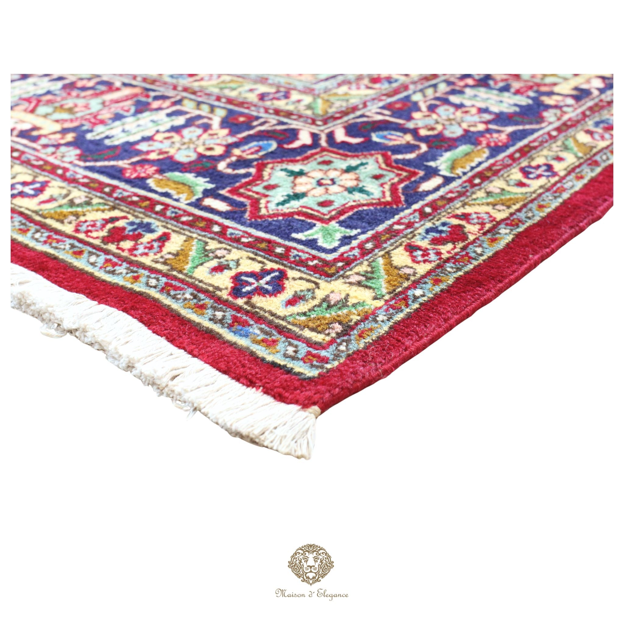 Alfombra persa clásica de lana Tabriz teñida naturalmente | Diseño de medallón hecho a mano 413 x 300 cm