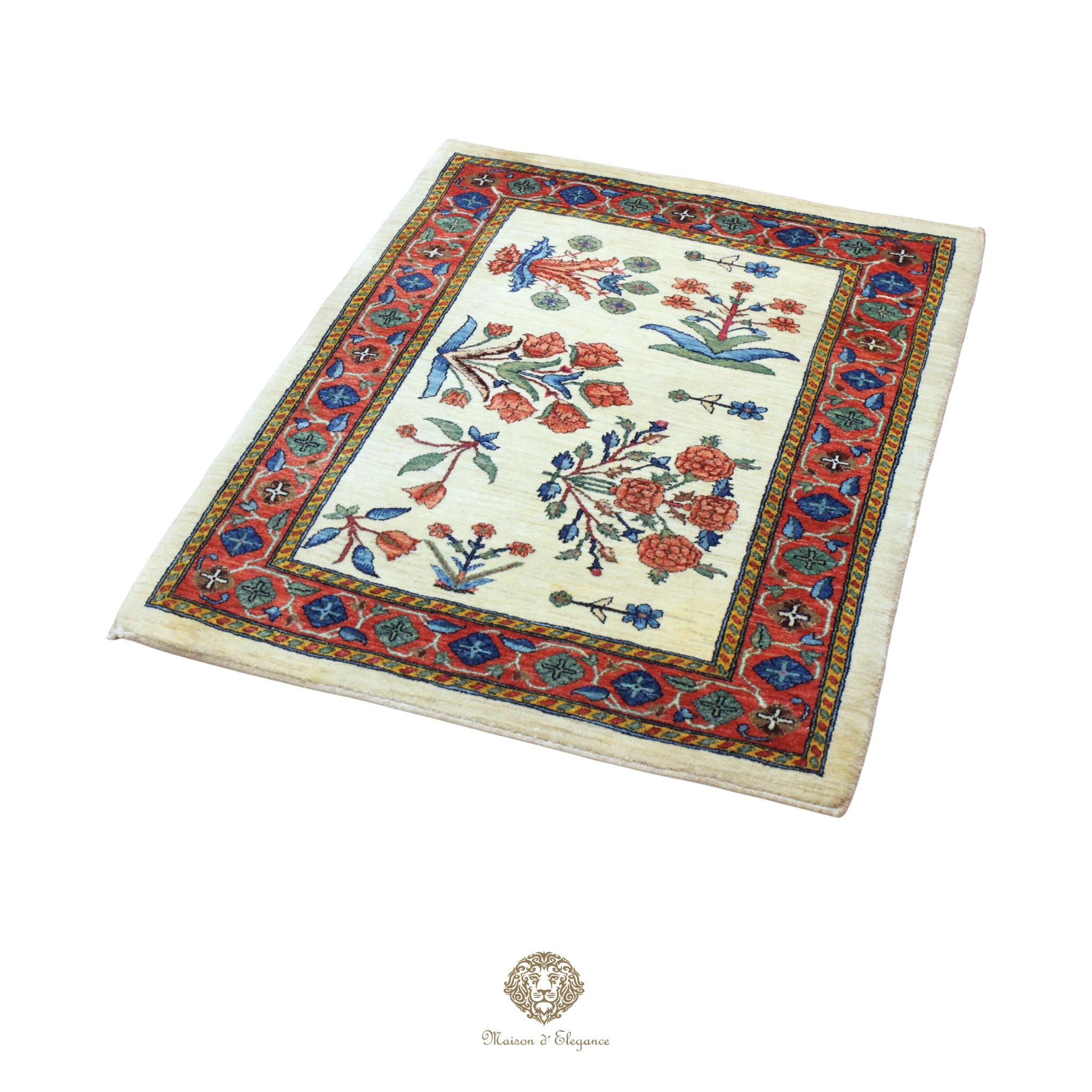 Alfombra persa Trible Fine Kashkuli con tintes naturales | Gabbeh de lana hecha a mano 96 x 131 cm