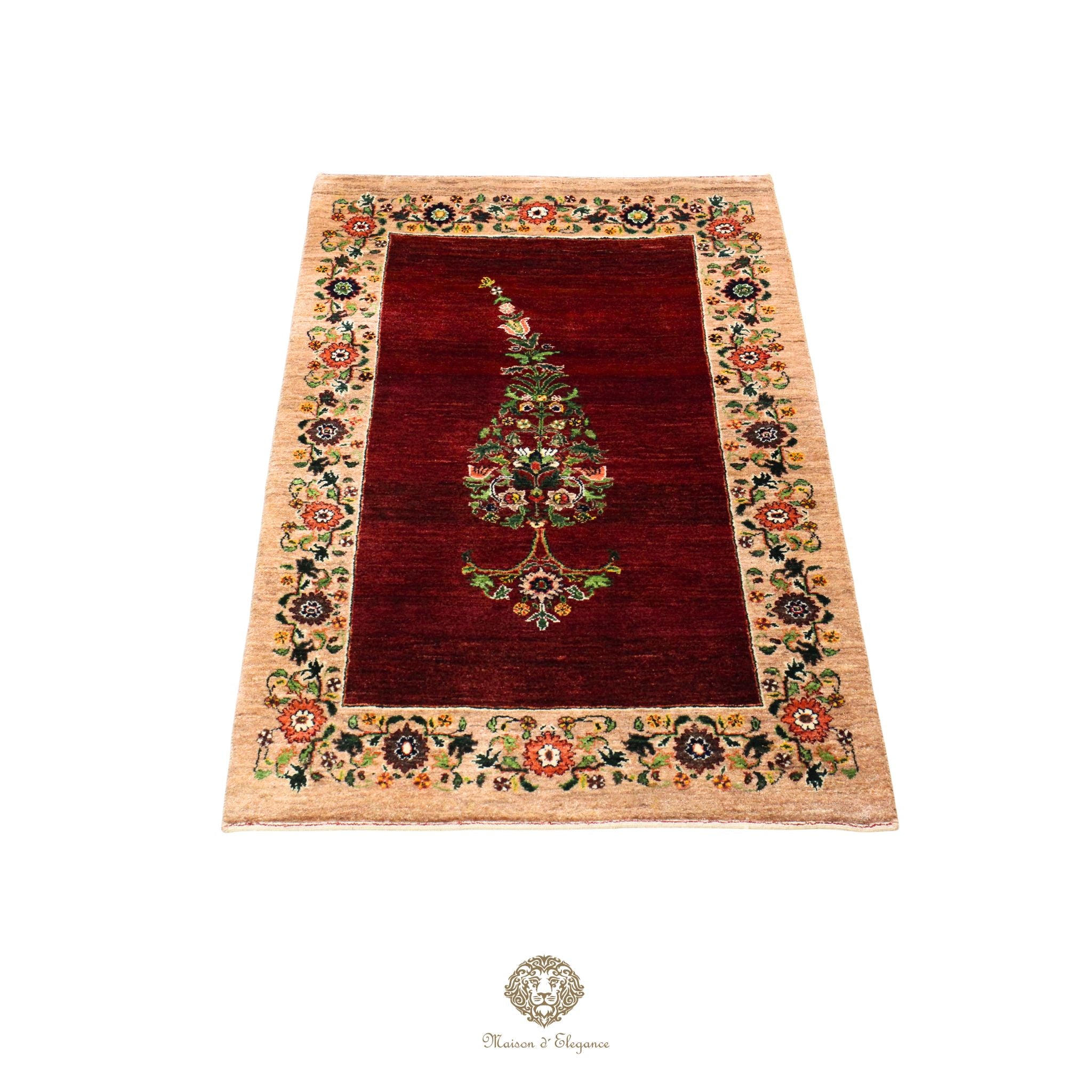 Alfombra Loribaft rojo persa Artesano nómada | Lana Artesanal diseño de ciprés 104x173 cm