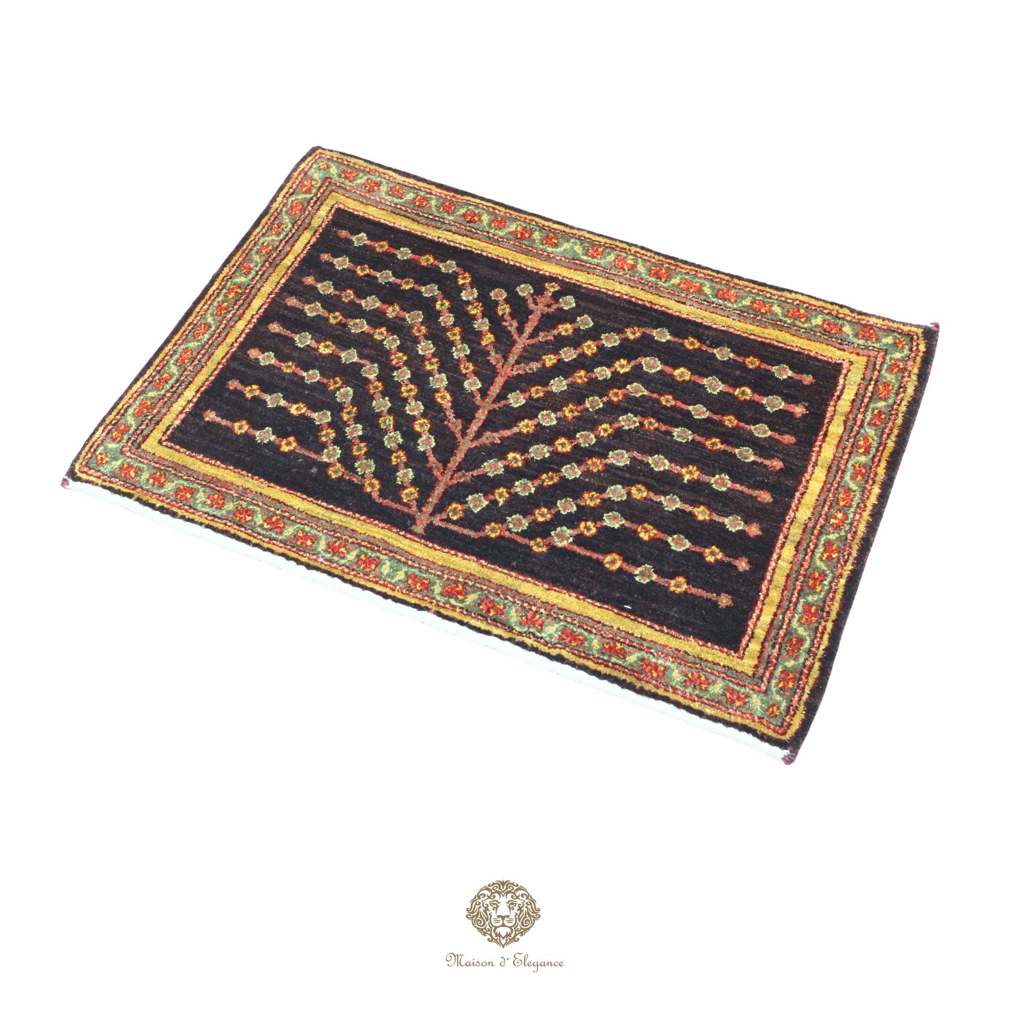 Alfombra persa Trible  Kashkuli con tintes naturales | Loribaft de lana hecha a mano 63 x 91 cm