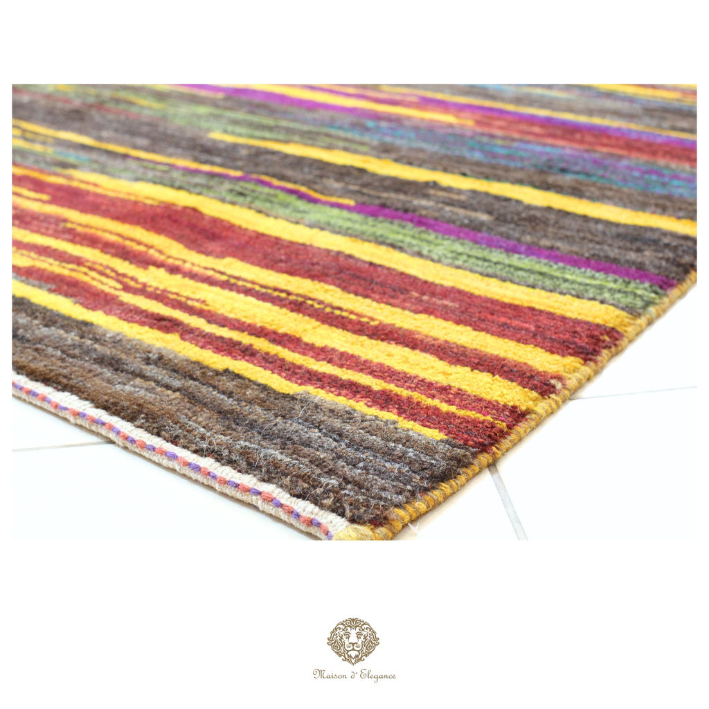 Alfombra persa Kashkuli colorida vistosa | Gabbeh de lana hecha a mano 165 x 238 cm