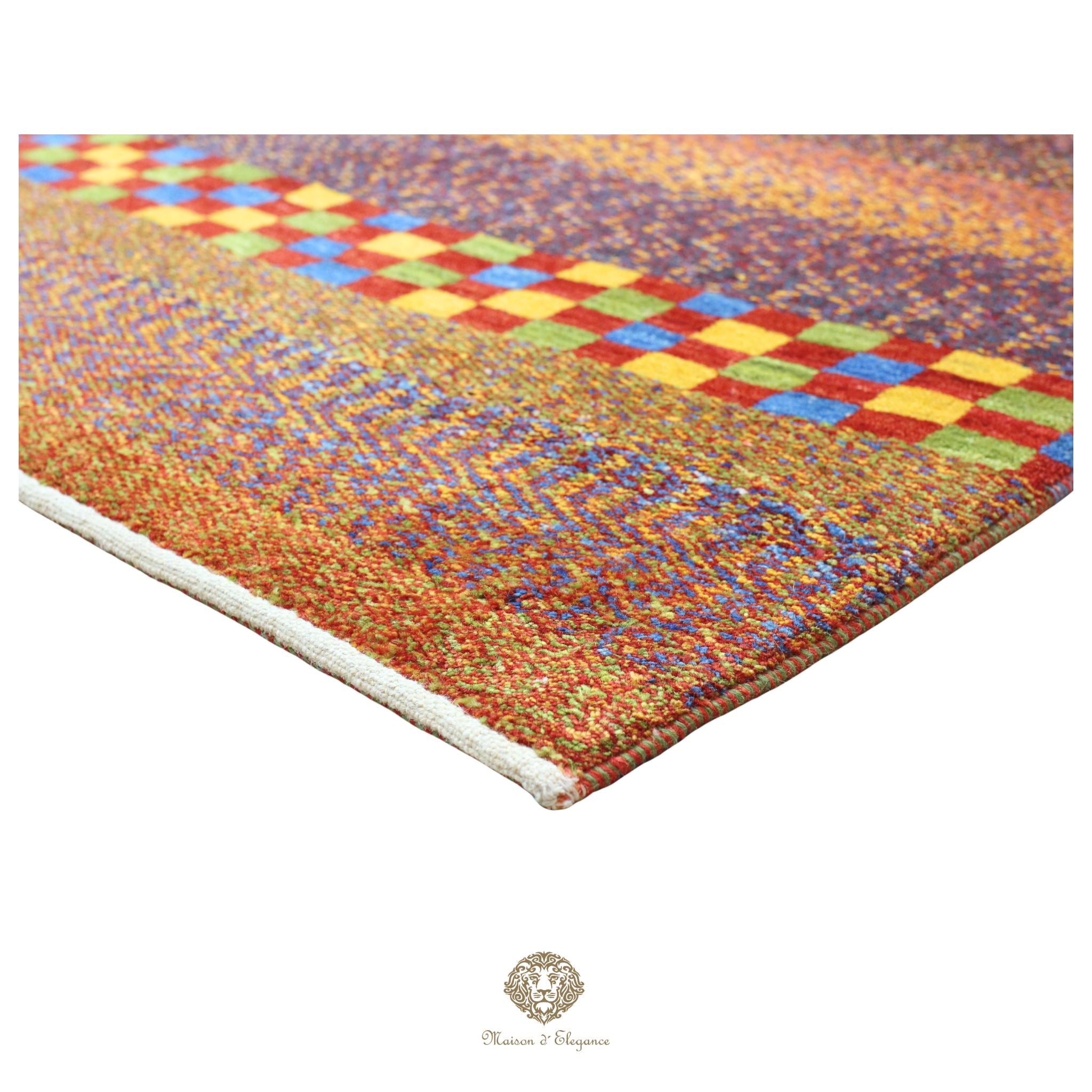 Alfombra persa Trible Fine Kashkuli con tintes naturales | Loribaft de lana hecha a mano 170 x 243 cm