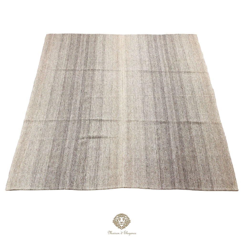 Alfombra persa Kia Sar Kilim hecha a mano de lana, blanca | Kilim de diseño Maison moderne 186x233 cm