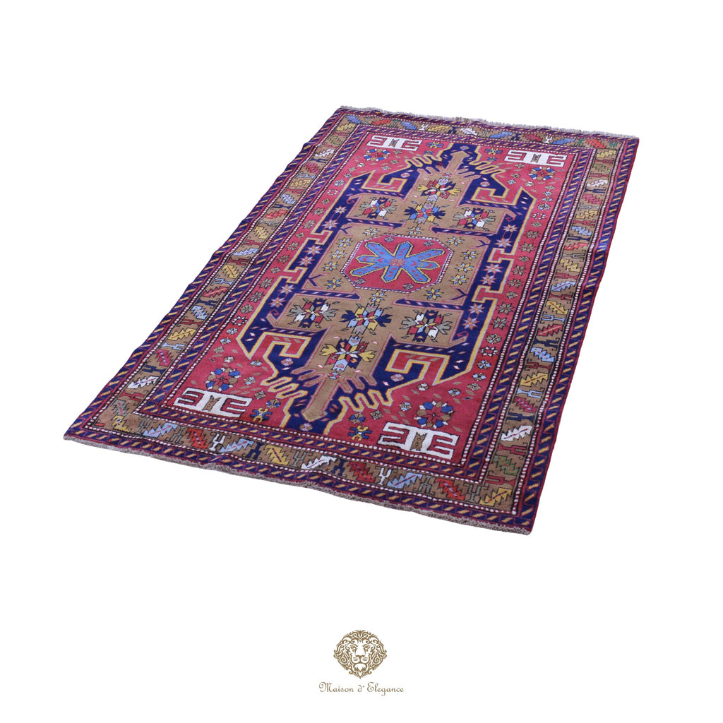 Alfombra Hamedan Lana Centro Geométrico Persa Tradicional 117 x 200 cm