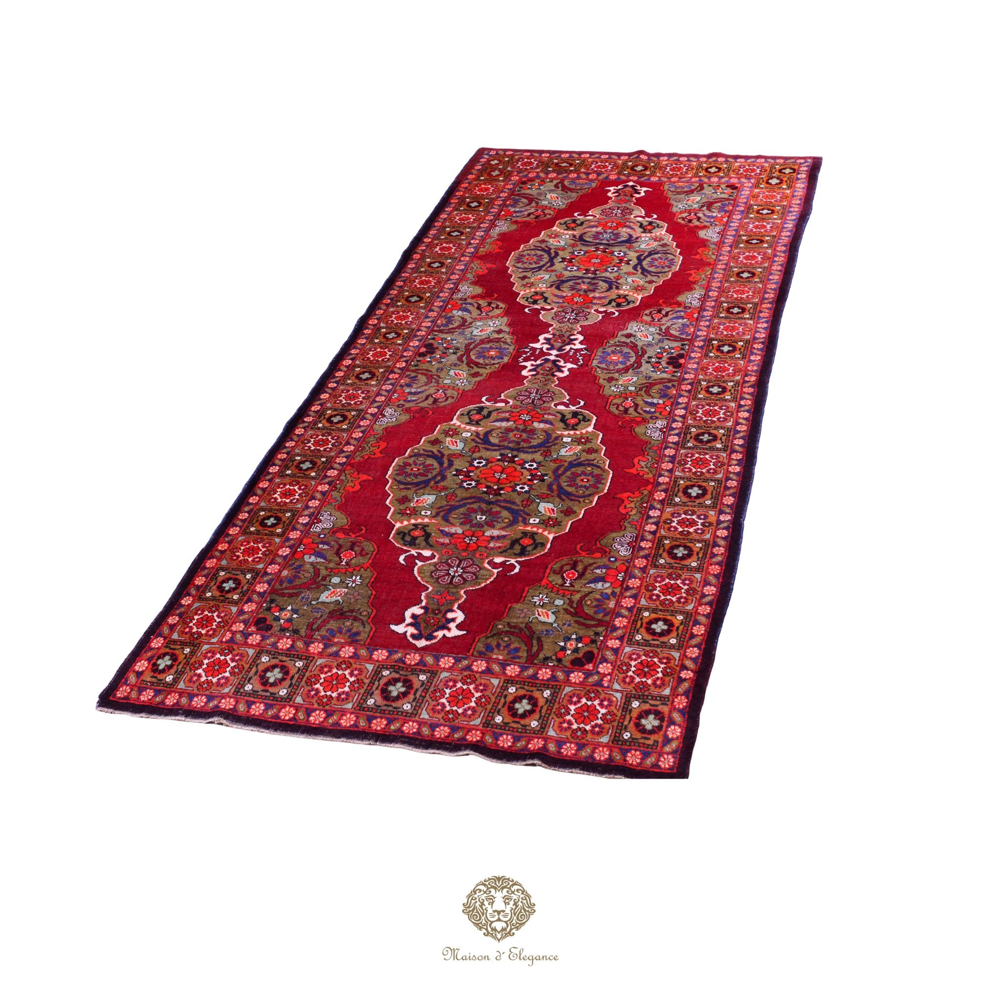 Alfombra persa Hamedan | Diseño tribal de lana teñida natural