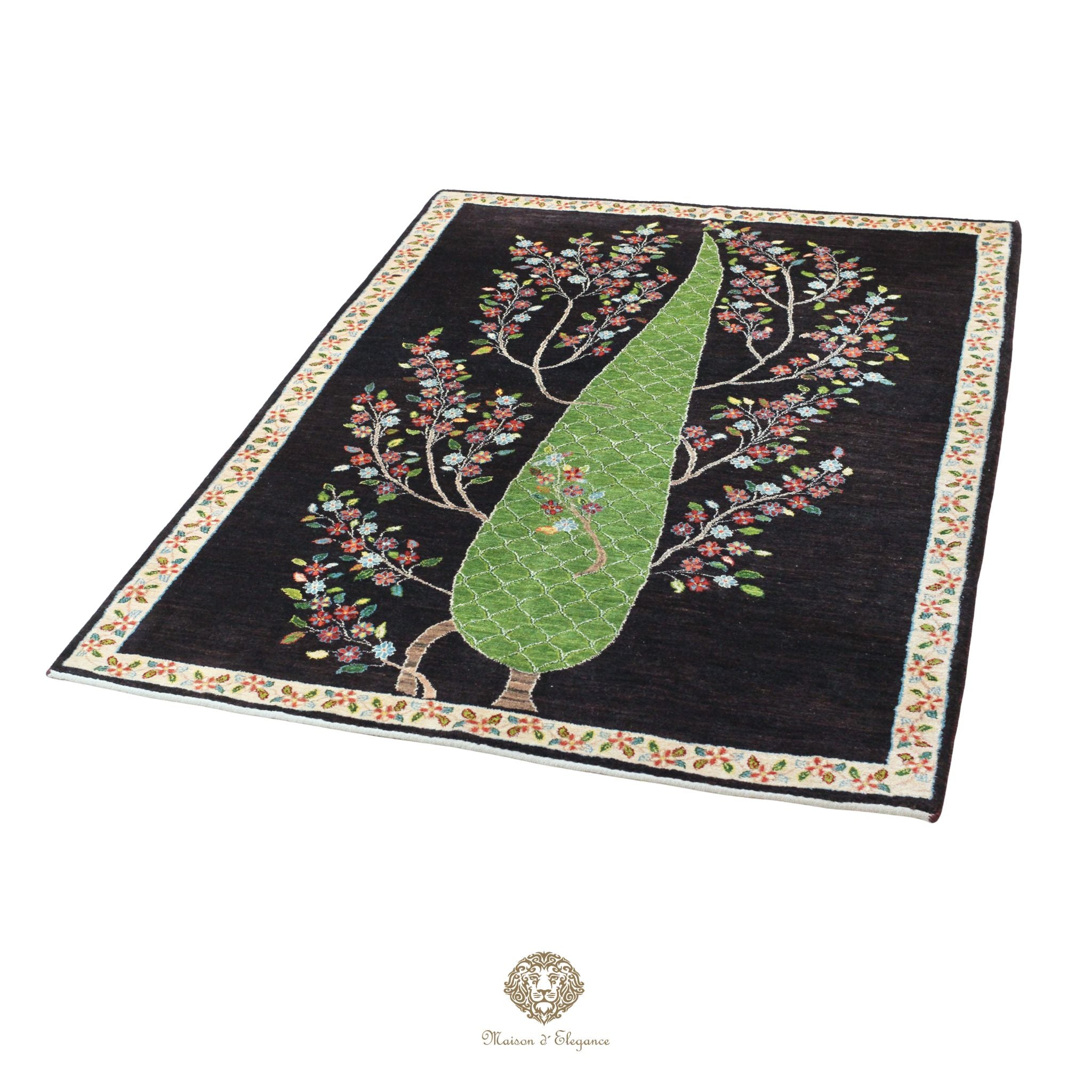 Alfombra persa de lana hecha a mano Kashkuli Nomadic | Diseño Cypress 157 x 206 cm