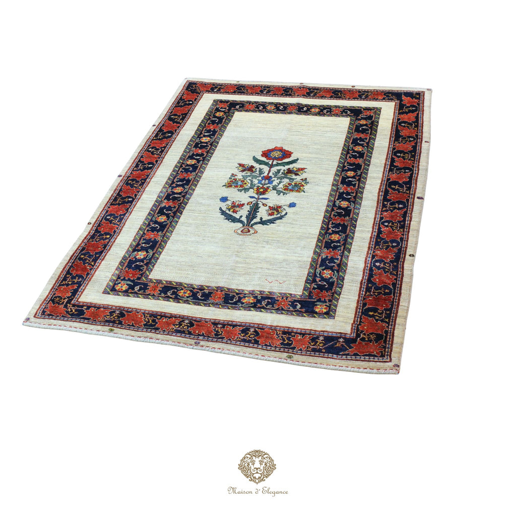 Alfombra persa Trible Fine Kashkuli con tintes naturales | Gabbeh de lana hecha a mano 170 x 240 cm