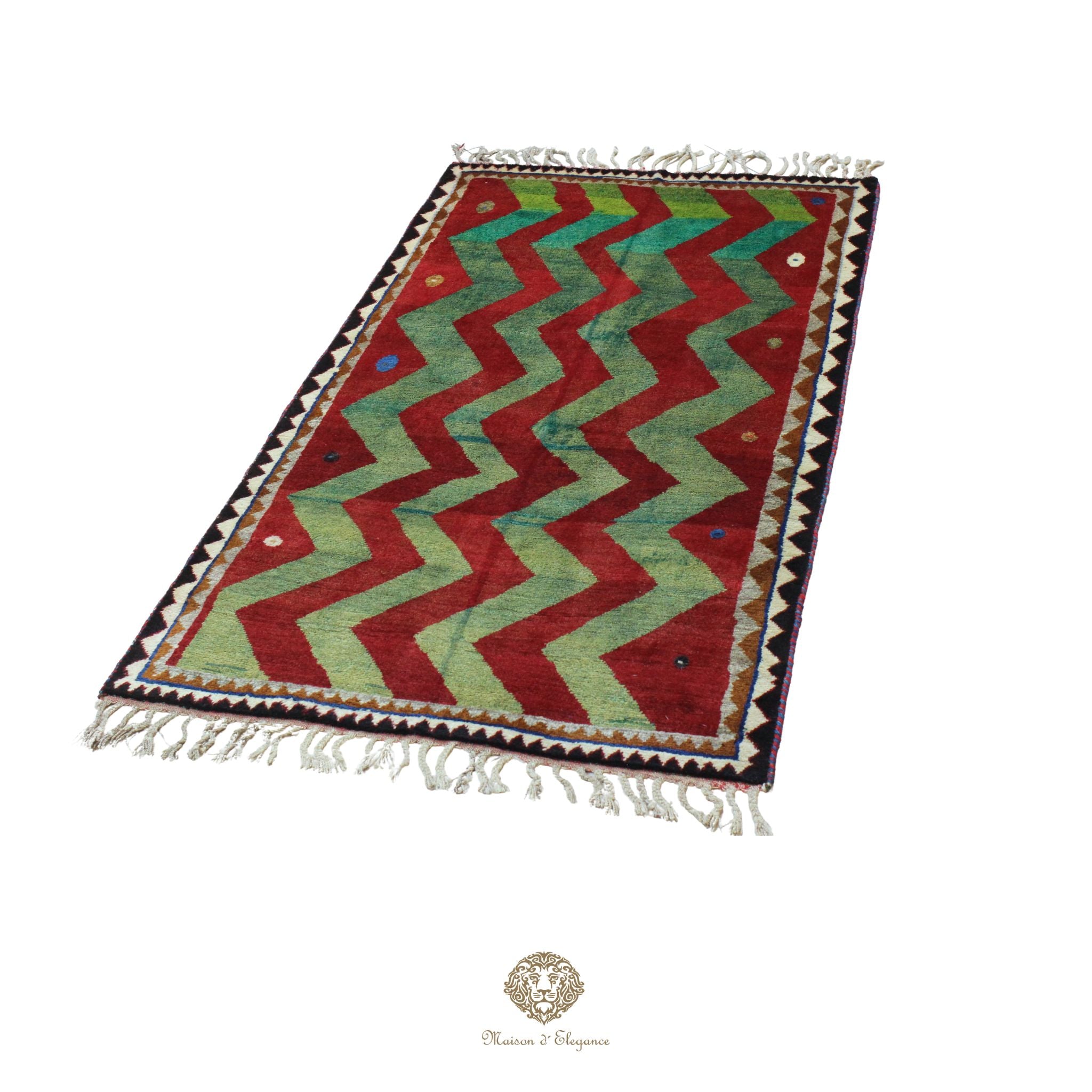 Alfombra persa Kashkuli Loribaft teñida con tintes naturales | Gabbeh de lana hecha a mano 100 x 203 cm
