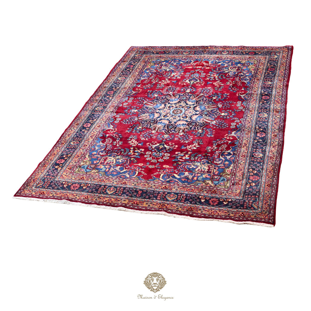 Alfombra Persa Mashhad Lana | Floral Medallón Design  Rojo 244 x 347 cm