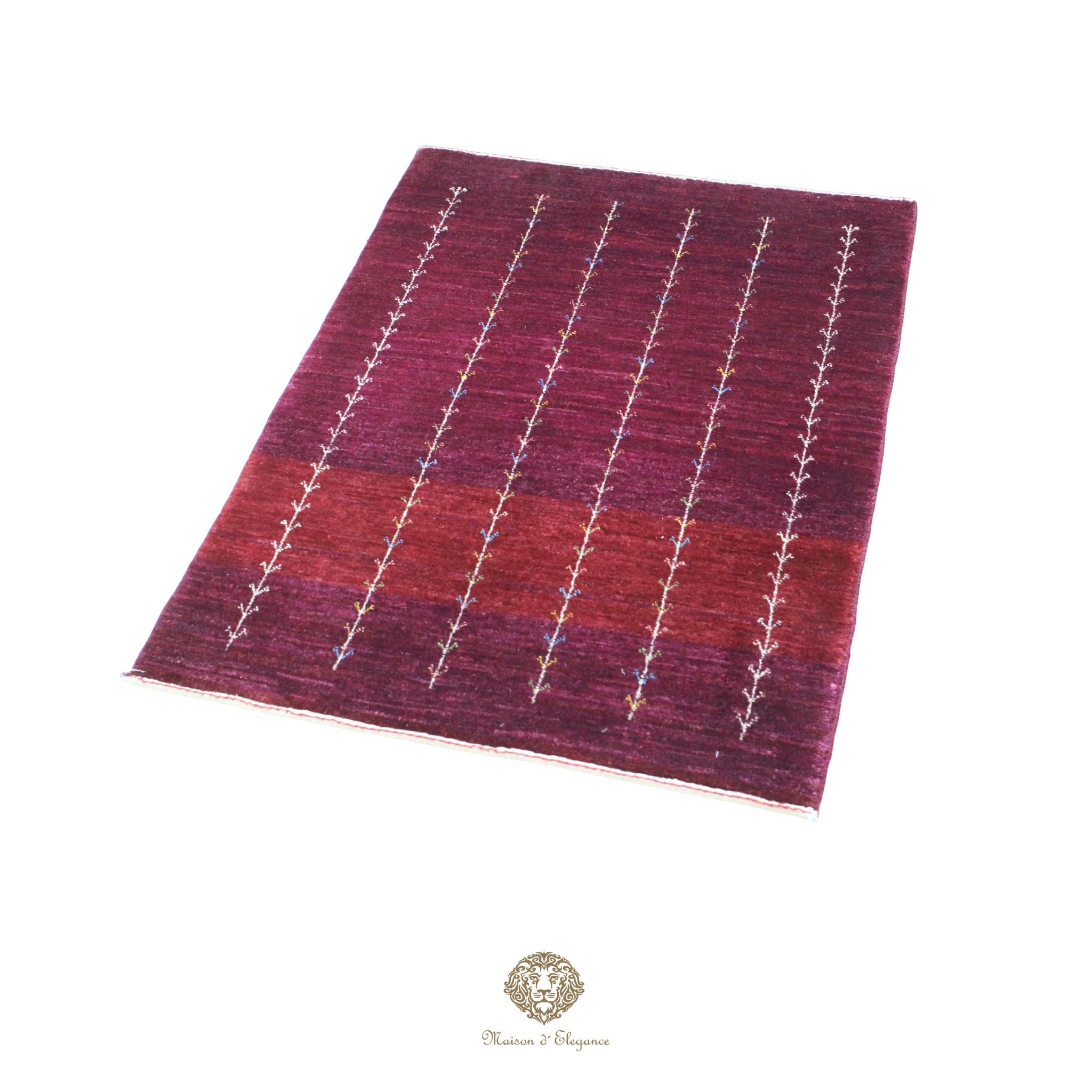 Alfombra persa Kashkuli rojo tribal naturale color | Gabbeh de lana hecha a mano 85 x 120 cm