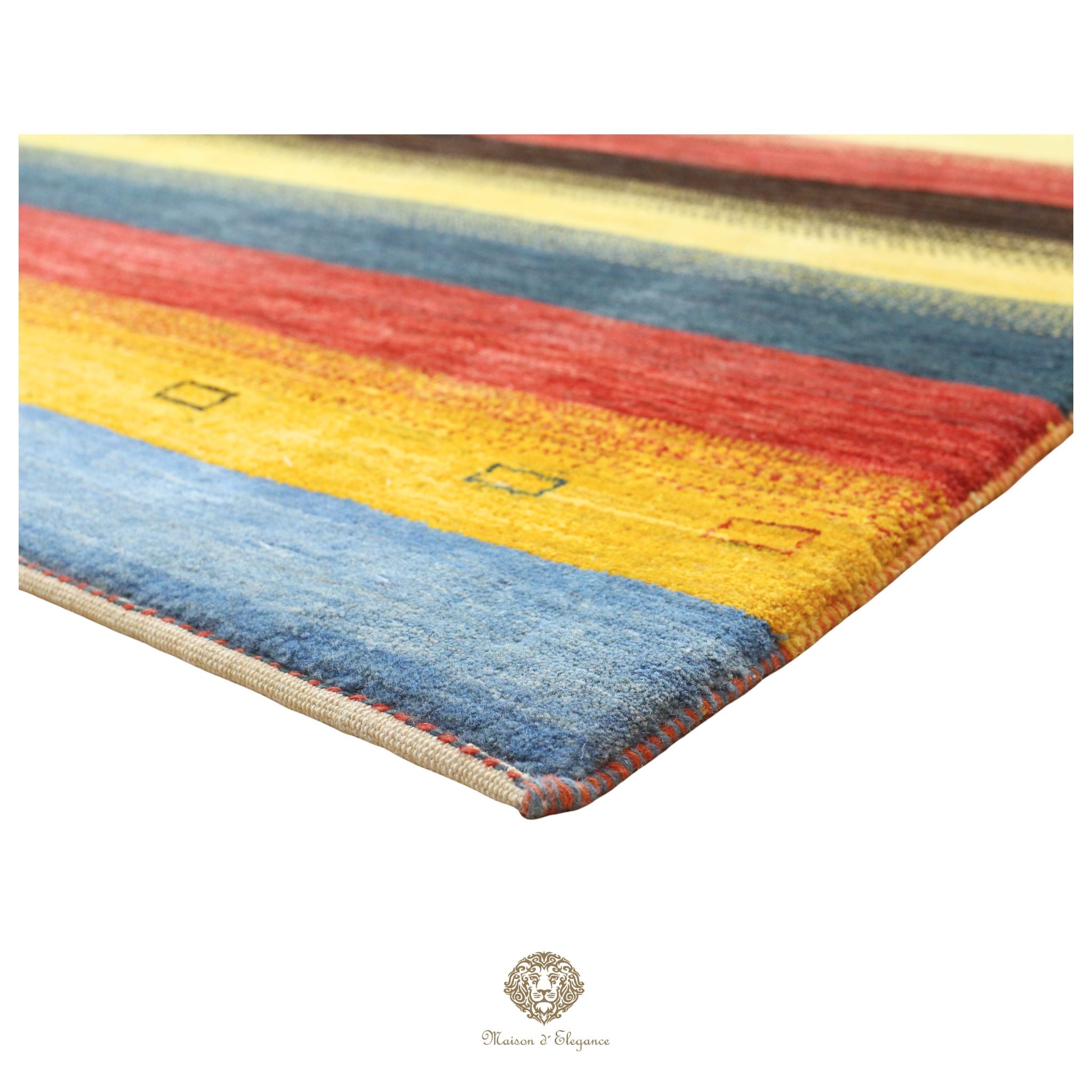 Alfombra persa Kashkuli de lana teñida naturalmente y colorida | Gabbeh hecha a mano 172 x 238 cm