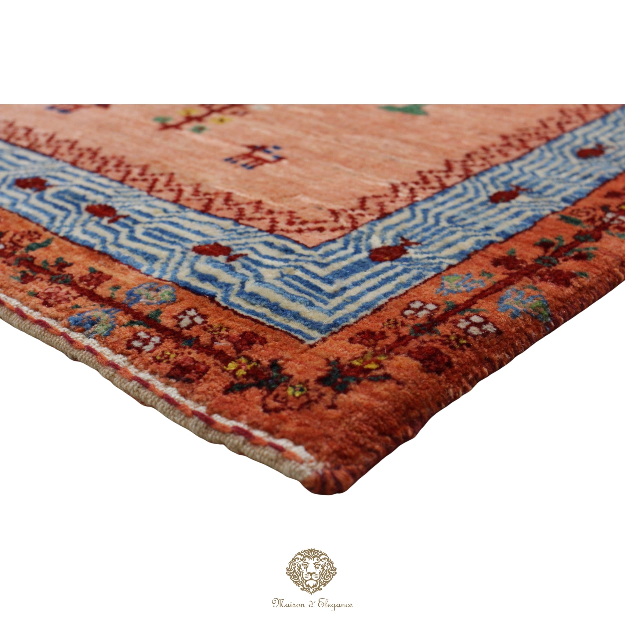 Alfombra Loribaft Rosa Persa Lana 100% Hecha a Mano 82x128 cm