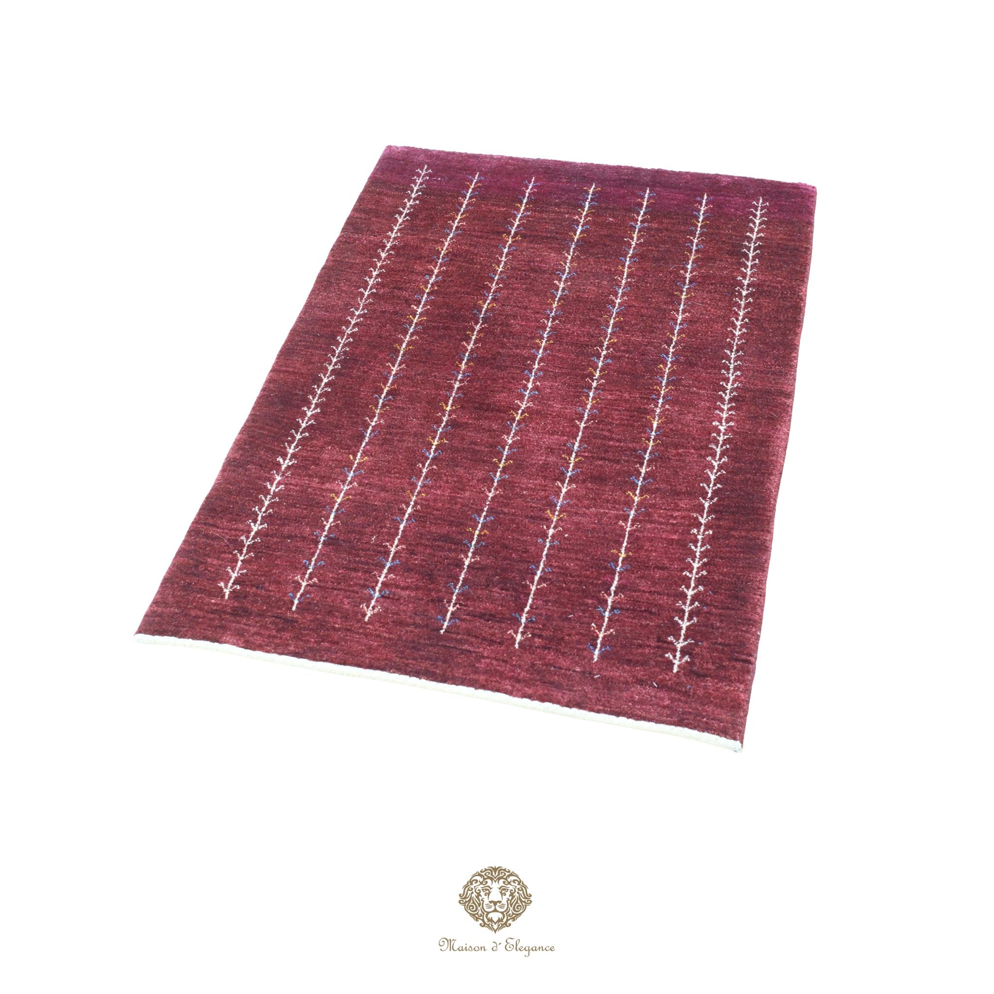 Alfombra persa Kashkuli rojo tribal naturale color | Gabbeh de lana hecha a mano 84 x 125 cm