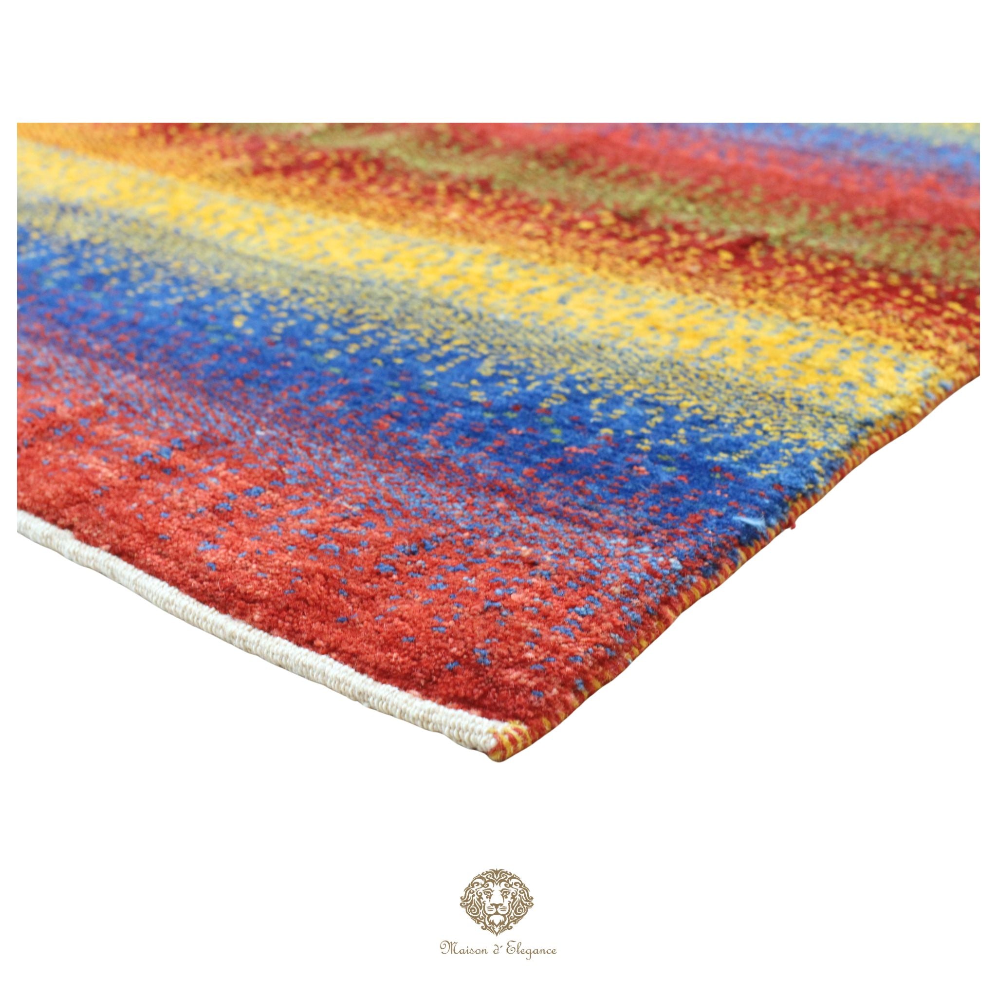 Alfombra persa Kashkuli de lana teñida naturalmente y colorida | Gabbeh hecha a mano 118 x 194 cm