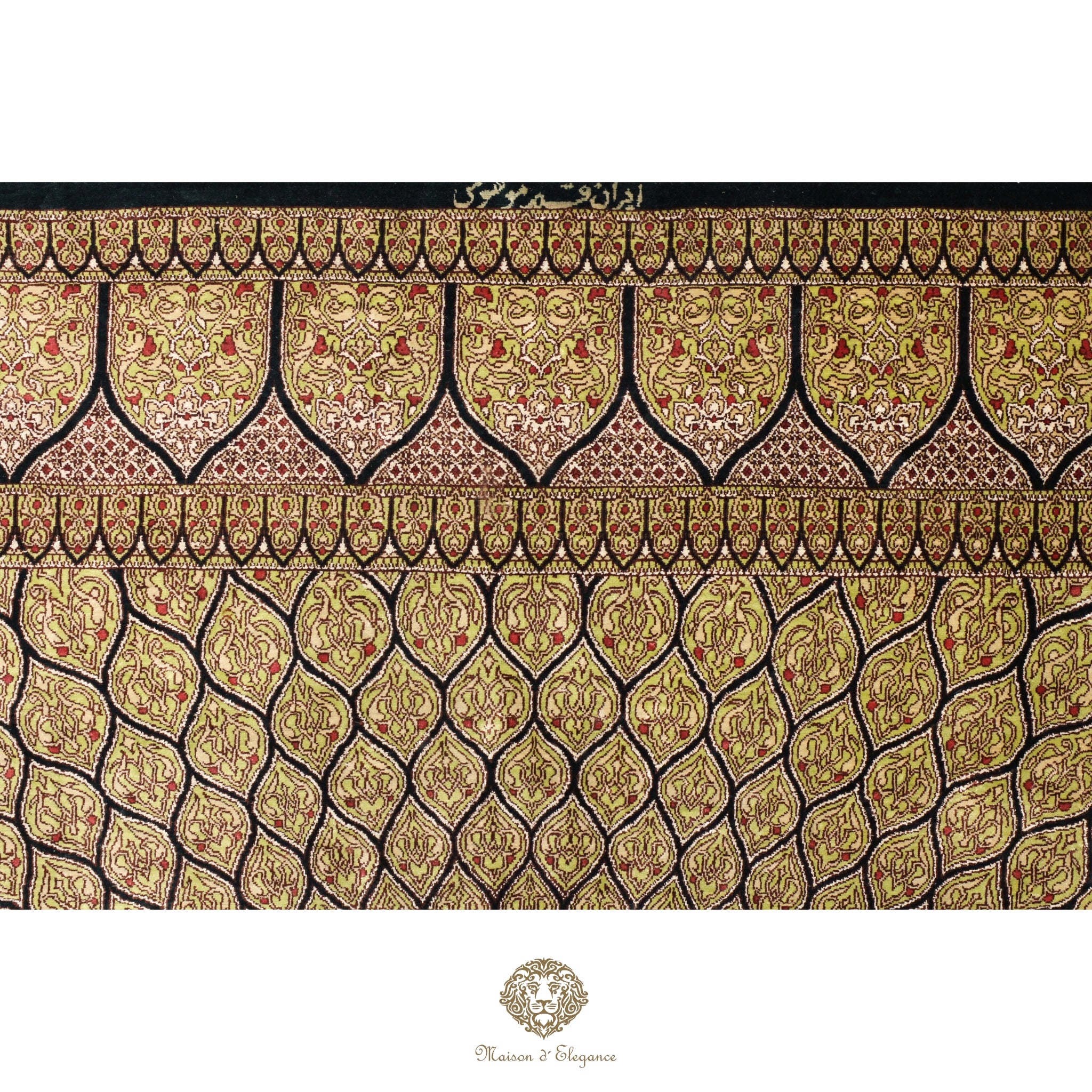 Alfombra persa exclusiva de seda pura, anudada a mano, teñida de forma natural, obra maestra de alta gama, firmada, 131x208 cm