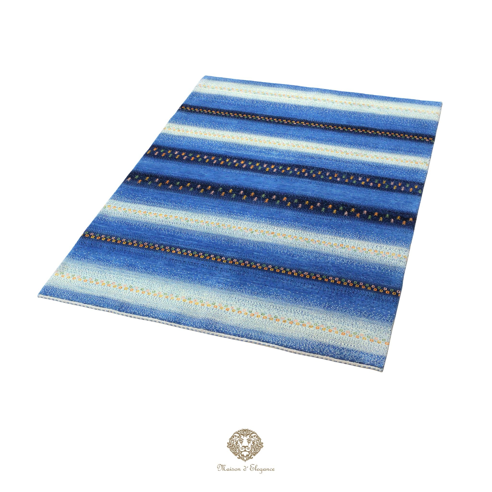 Alfombra persa Kashkuli azul | Gabbeh de lana hecha a mano 170 x 273 cm