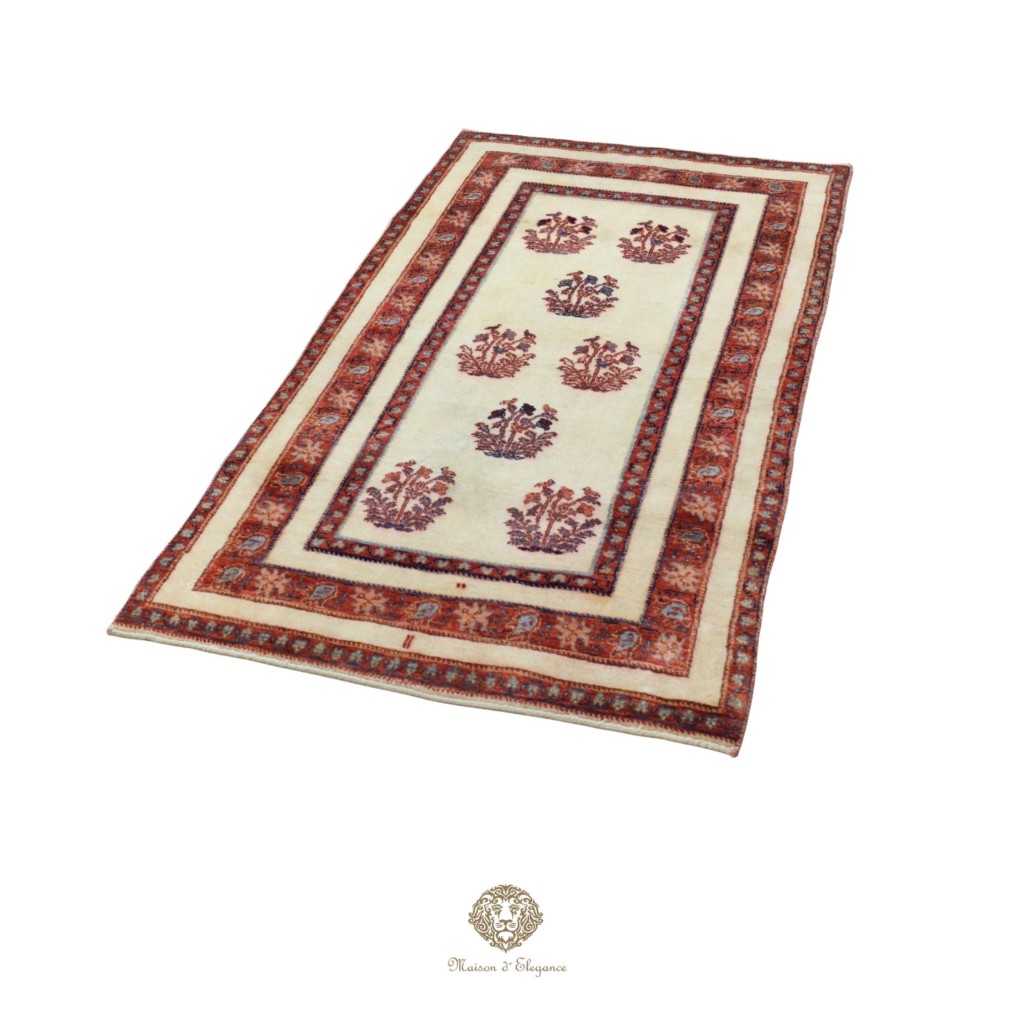 Alfombra persa Trible Fine Kashkuli con tintes naturales | Gabbeh de lana hecha a mano 102 x 195 cm