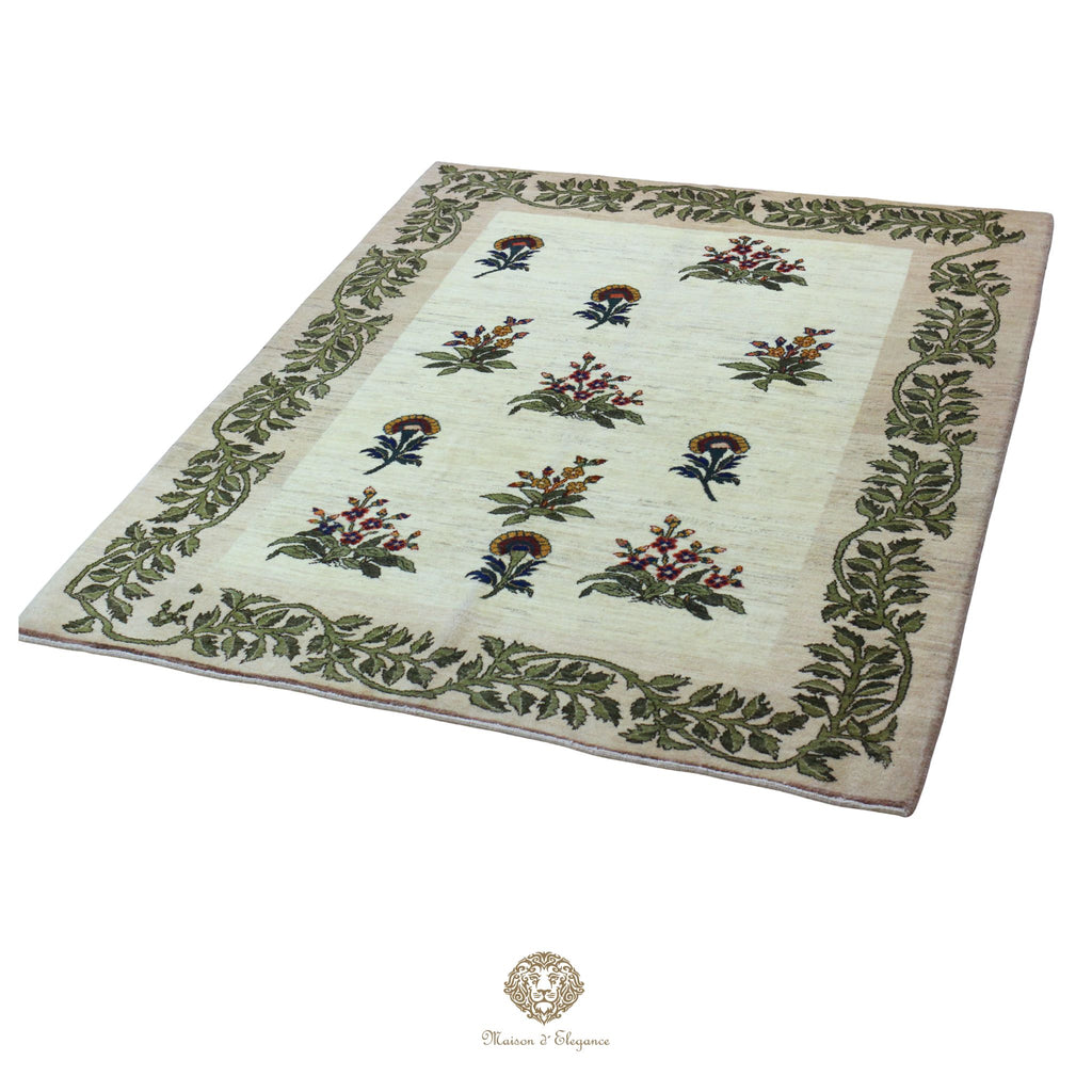 Alfombra persa Trible Fine Kashkuli con tintes naturales | Gabbeh de lana hecha a mano 156 x 197 cm