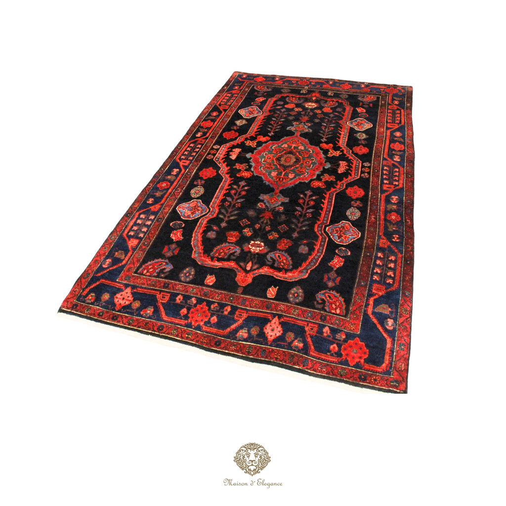 Alfombra persa Hamedan | Diseño tribal de lana teñida natural