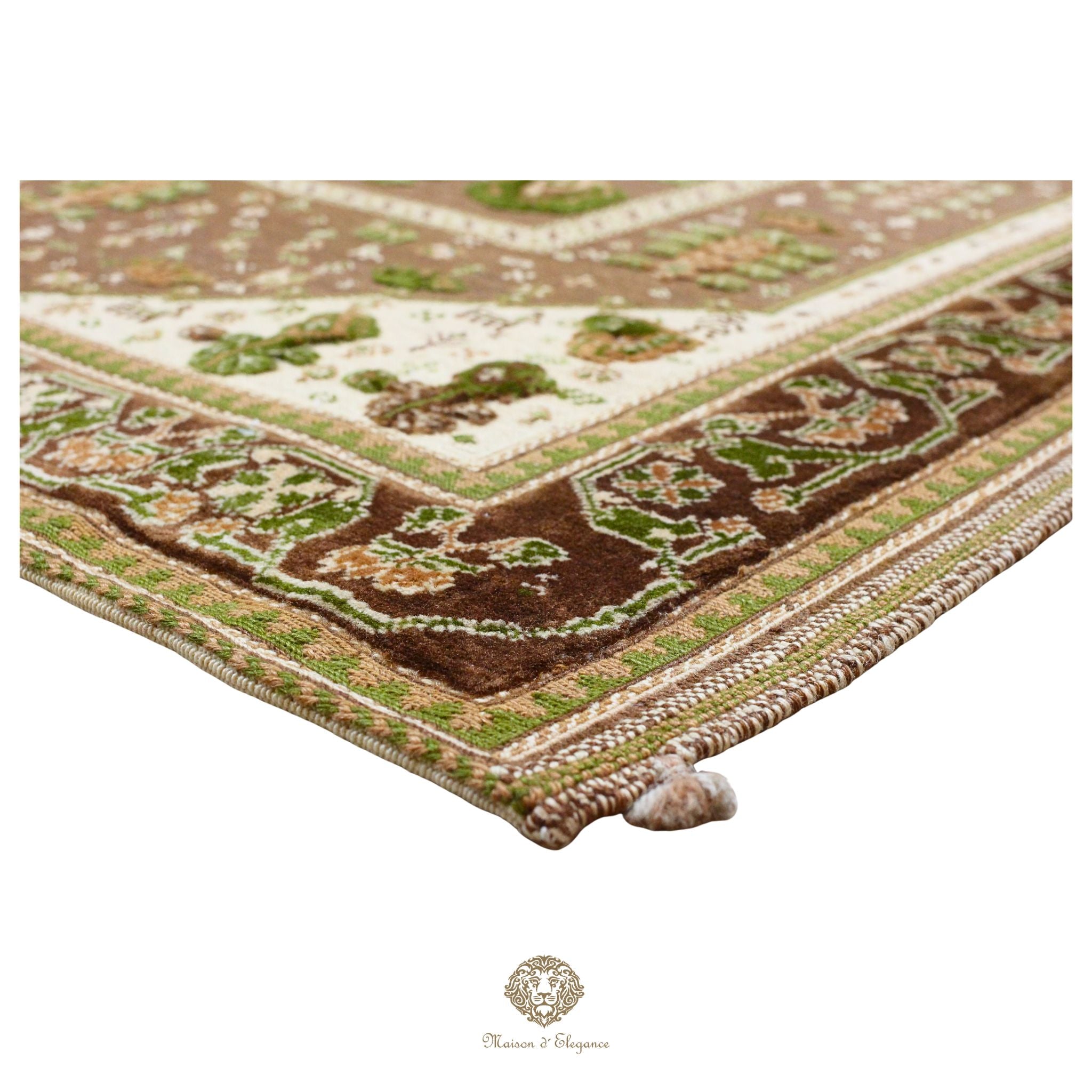 Alfombra persa Kashkuli de tejido plano, kilim bitécnico de lana | Hecha a mano, color natural, 120 x 180 cm