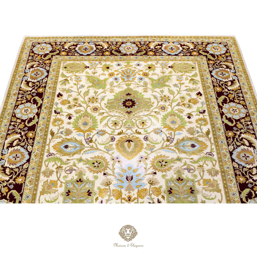 Alfombra Diseño Aubusson Floral Verde Lana Superfina | Imperio Maison Alfombra 184 x 291 cm