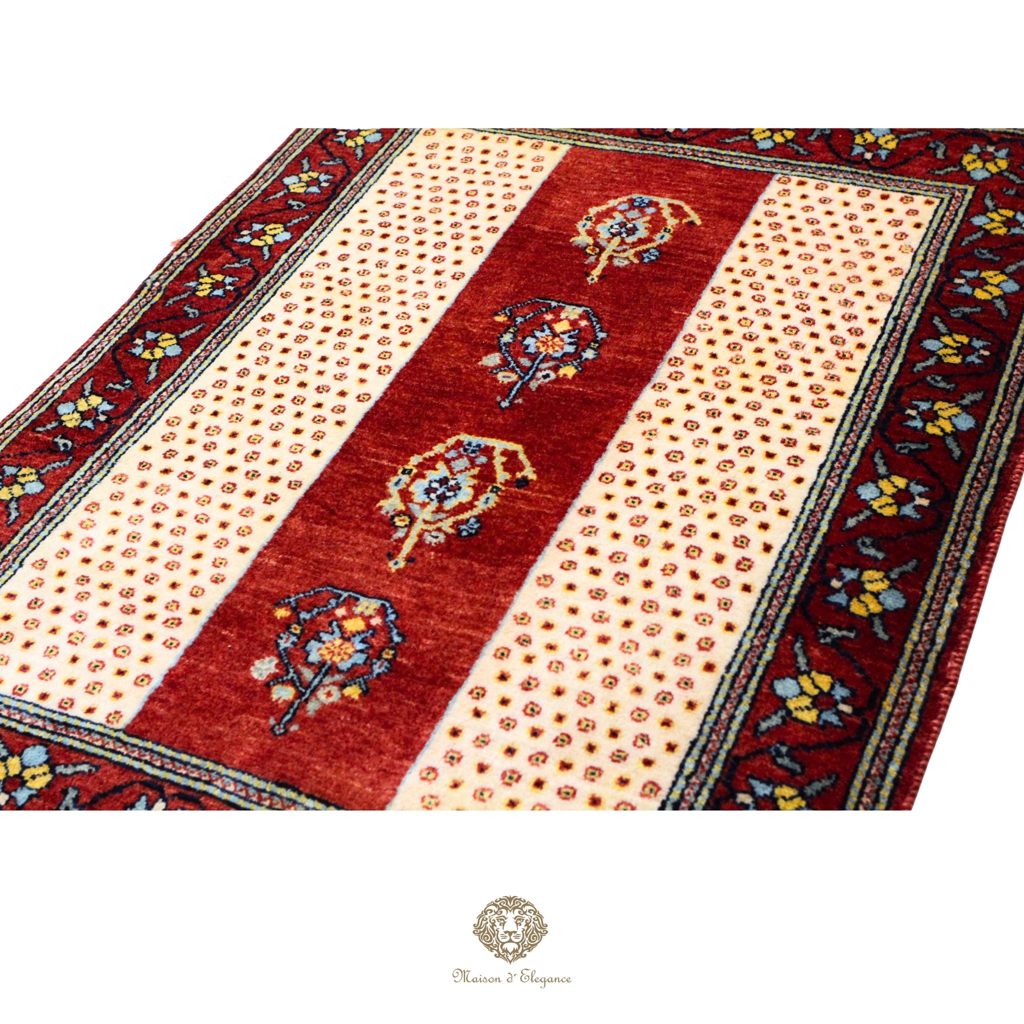 Alfombra persa Kashkuli colorida naturale | Gabbeh de lana hecha a mano 84 x 101 cm