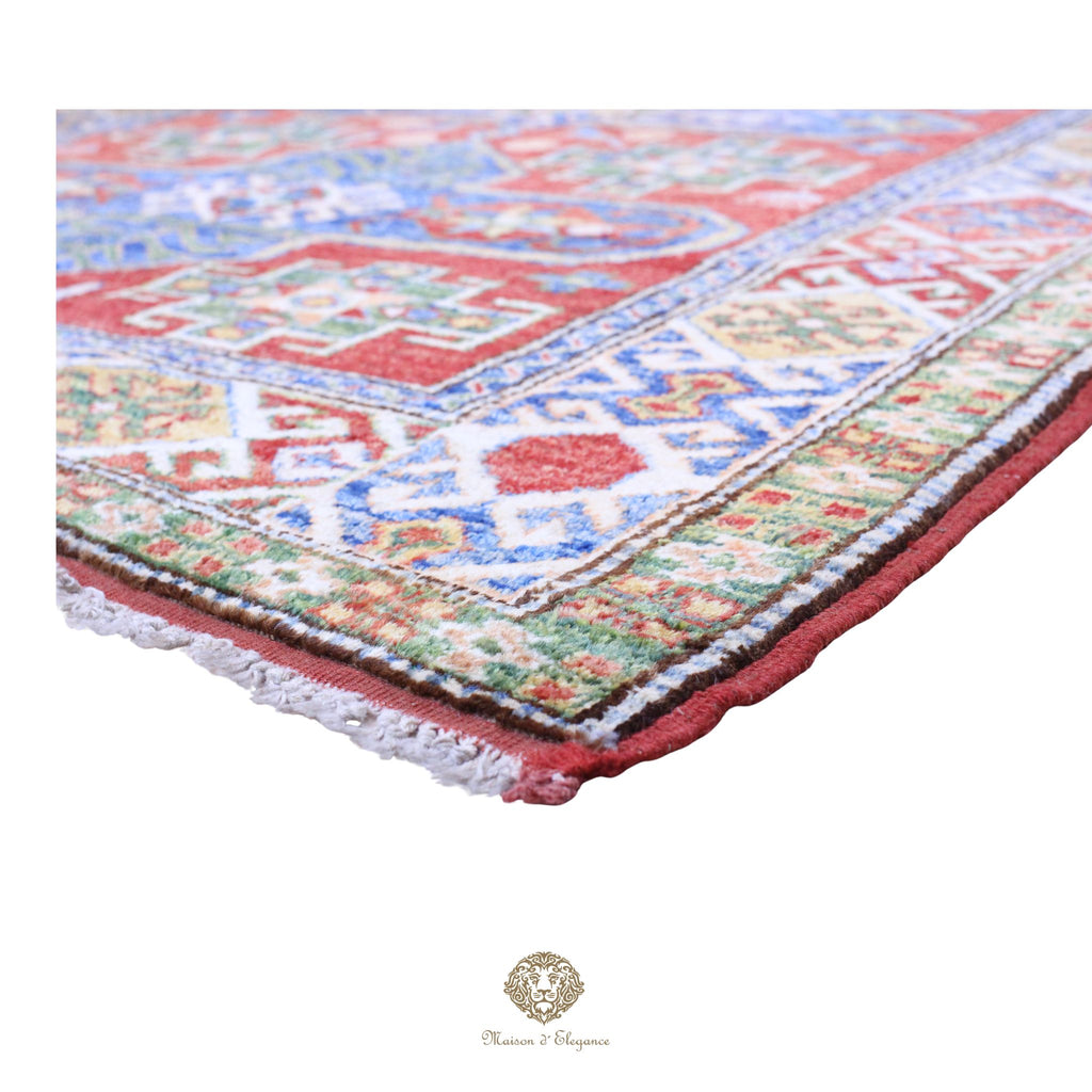 Alfombra oriental de lana Kazak, tradicional | Diseño geométrico Afganistán, 150 x 206 cm