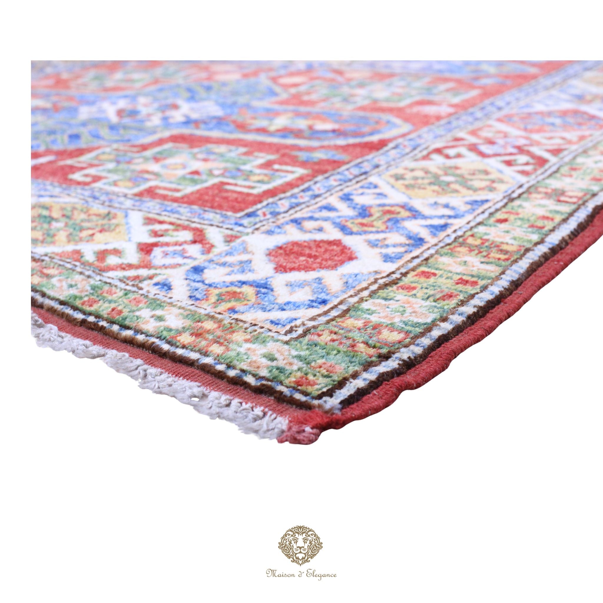 Alfombra oriental de lana Kazak, tradicional | Diseño geométrico Afganistán, 150 x 206 cm
