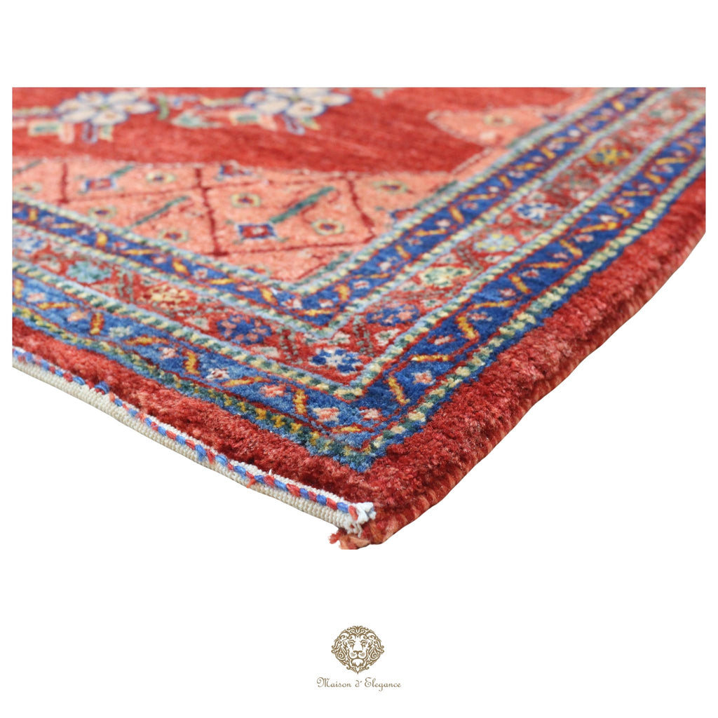 Alfombra persa Trible Fine Kashkuli con tintes naturales | Loribaft de lana hecha a mano 109 x 149 cm