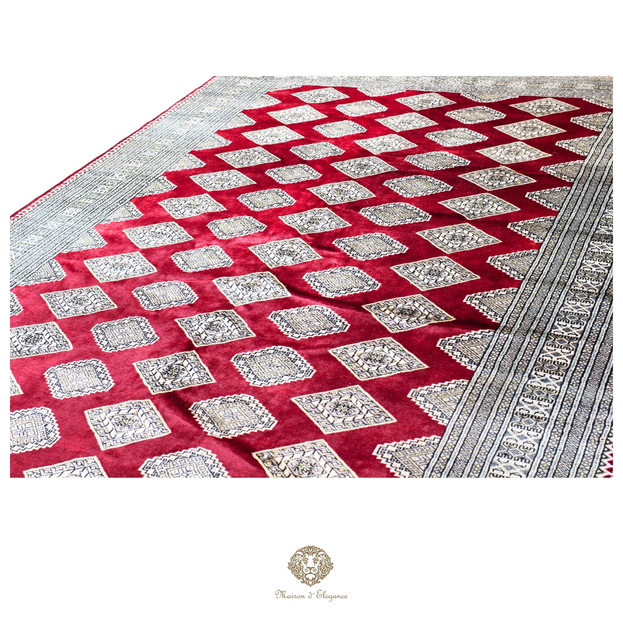 Alfombra de lana Jaldar Bukhara de colores intensos con diseño geométrico | Tradicional 203x312 cm