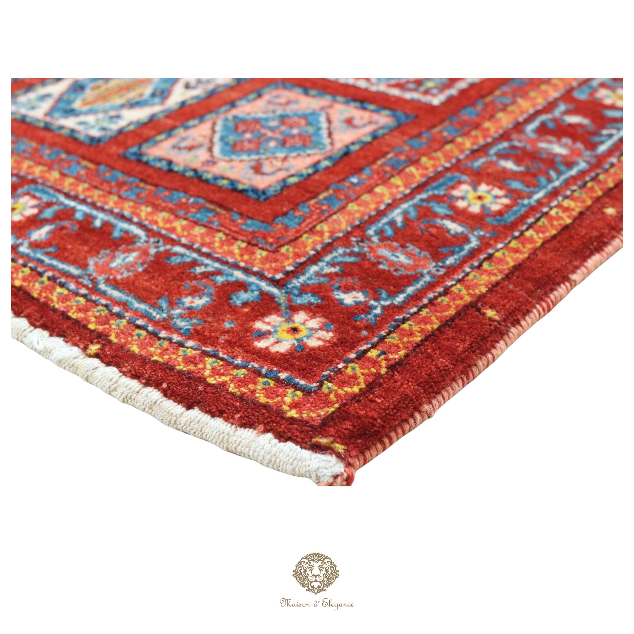 Alfombra persa Trible Fine Kashkuli con tintes naturales | Loribaft de lana hecha a mano 84 x 127 cm