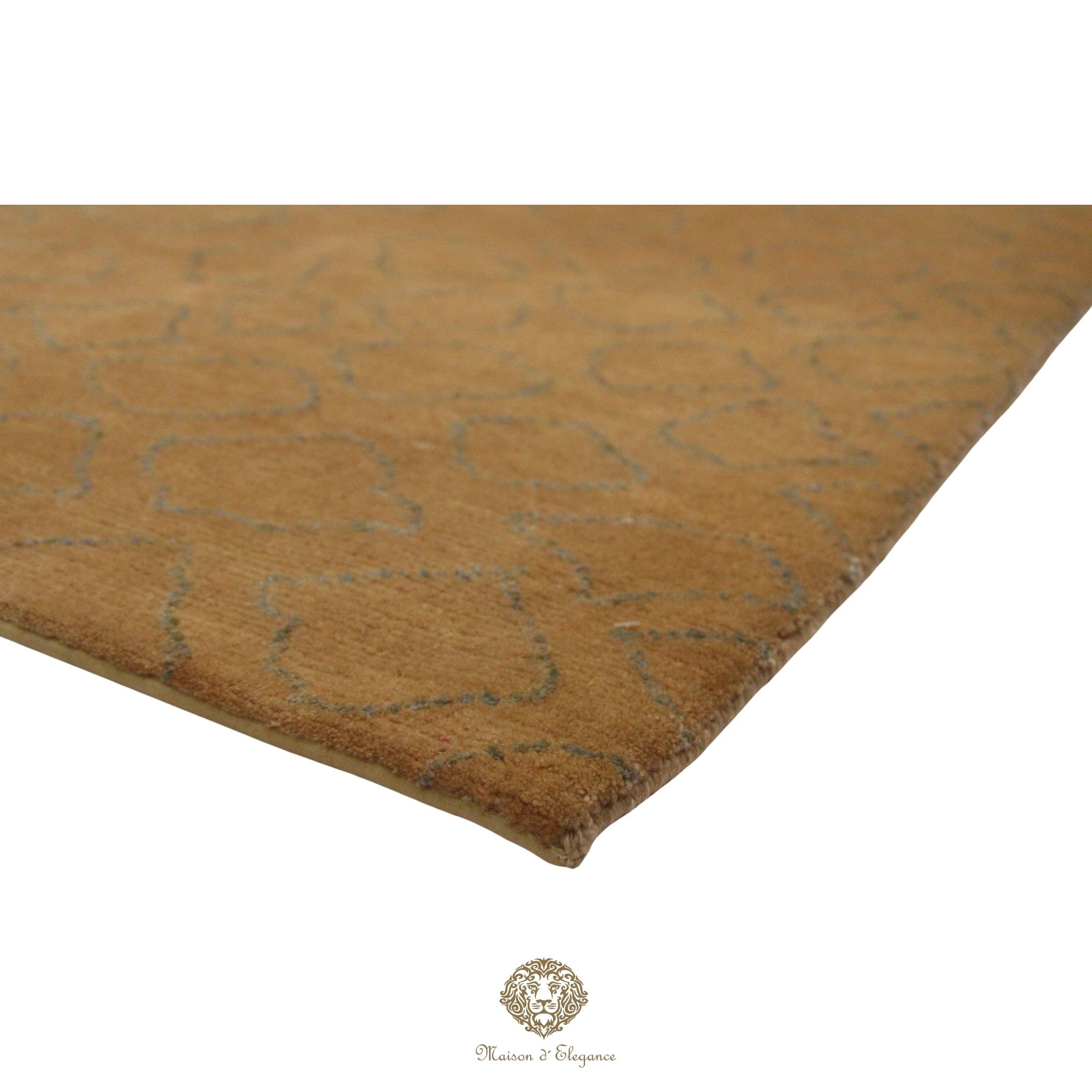 Close-up of a brown textured fabric with a subtle pattern on a white background.