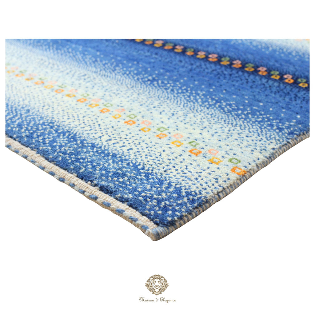 Alfombra persa Kashkuli azul | Gabbeh de lana hecha a mano 170 x 273 cm