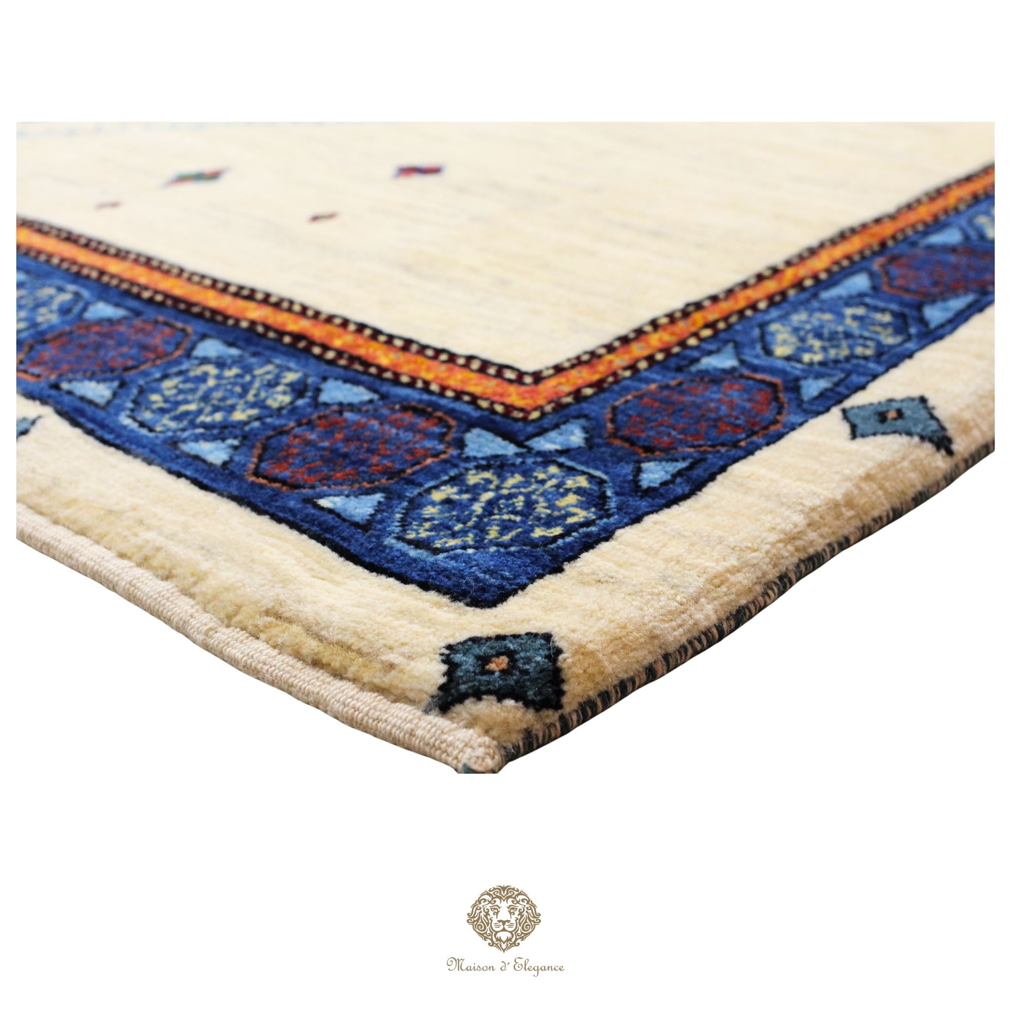 Alfombra persa Trible Fine Kashkuli con tintes naturales | Loribaft de lana hecha a mano 158 x 220 cm