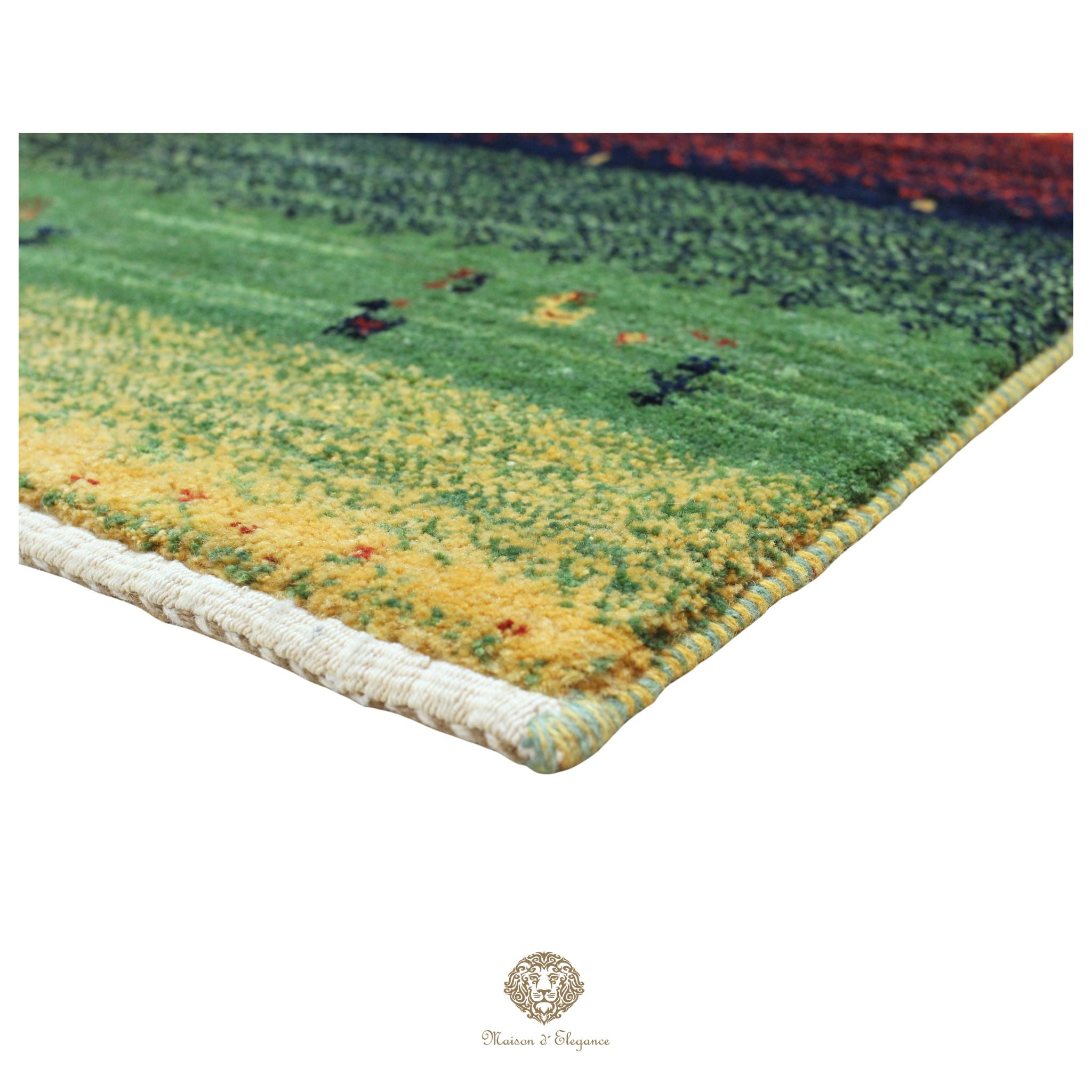 Alfombra persa Kashkuli de lana teñida naturalmente y colorida | Gabbeh hecha a mano 60 x 87 cm