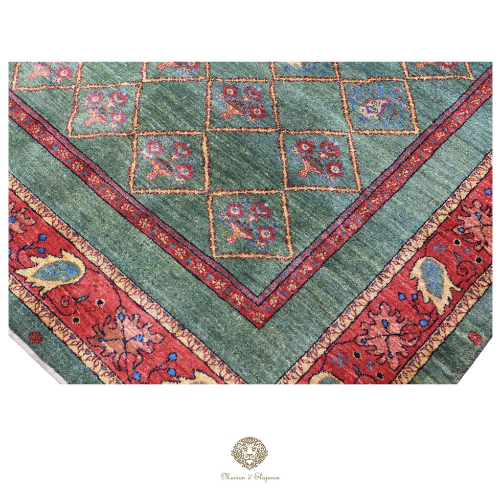 Alfombra persa Trible Fine Kashkuli con tintes naturales | Loribaft de lana hecha a mano 172 x 237 cm