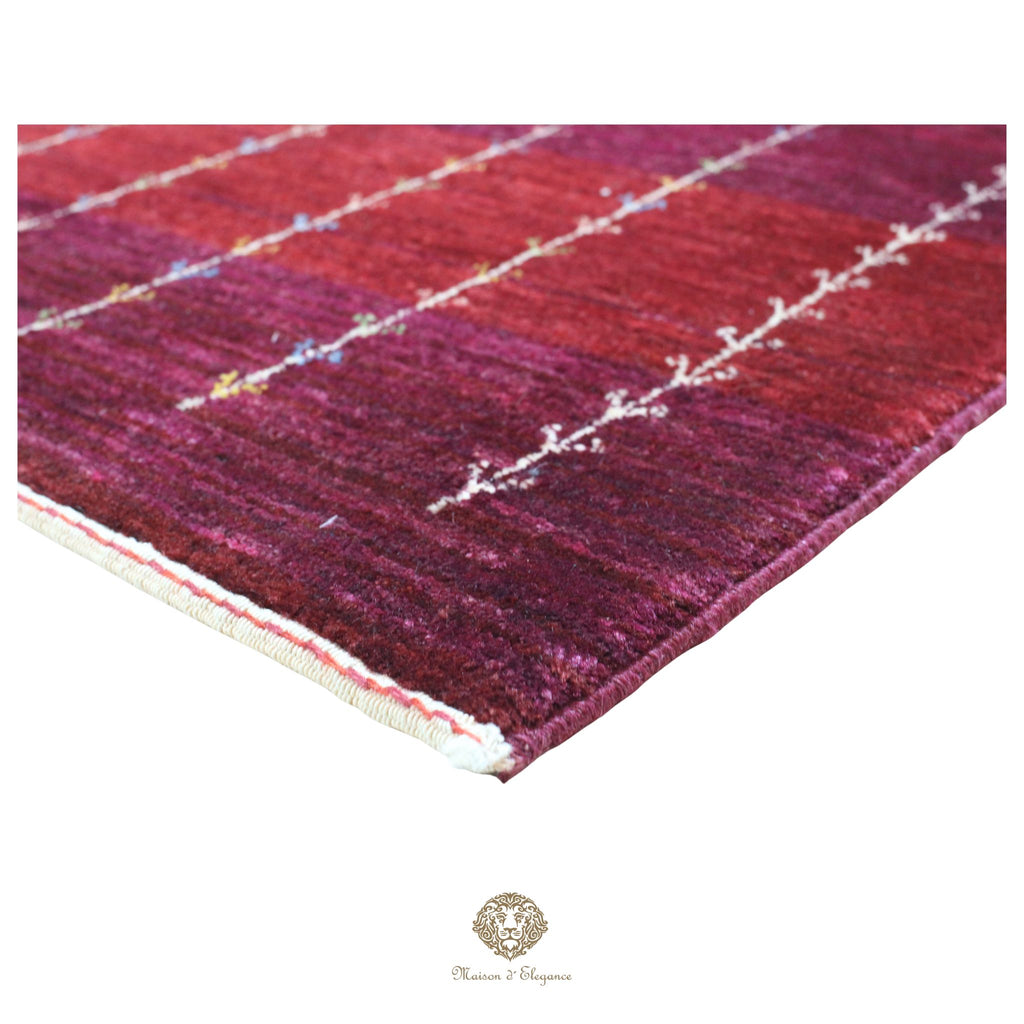 Alfombra persa Kashkuli rojo tribal naturale color | Gabbeh de lana hecha a mano 85 x 120 cm