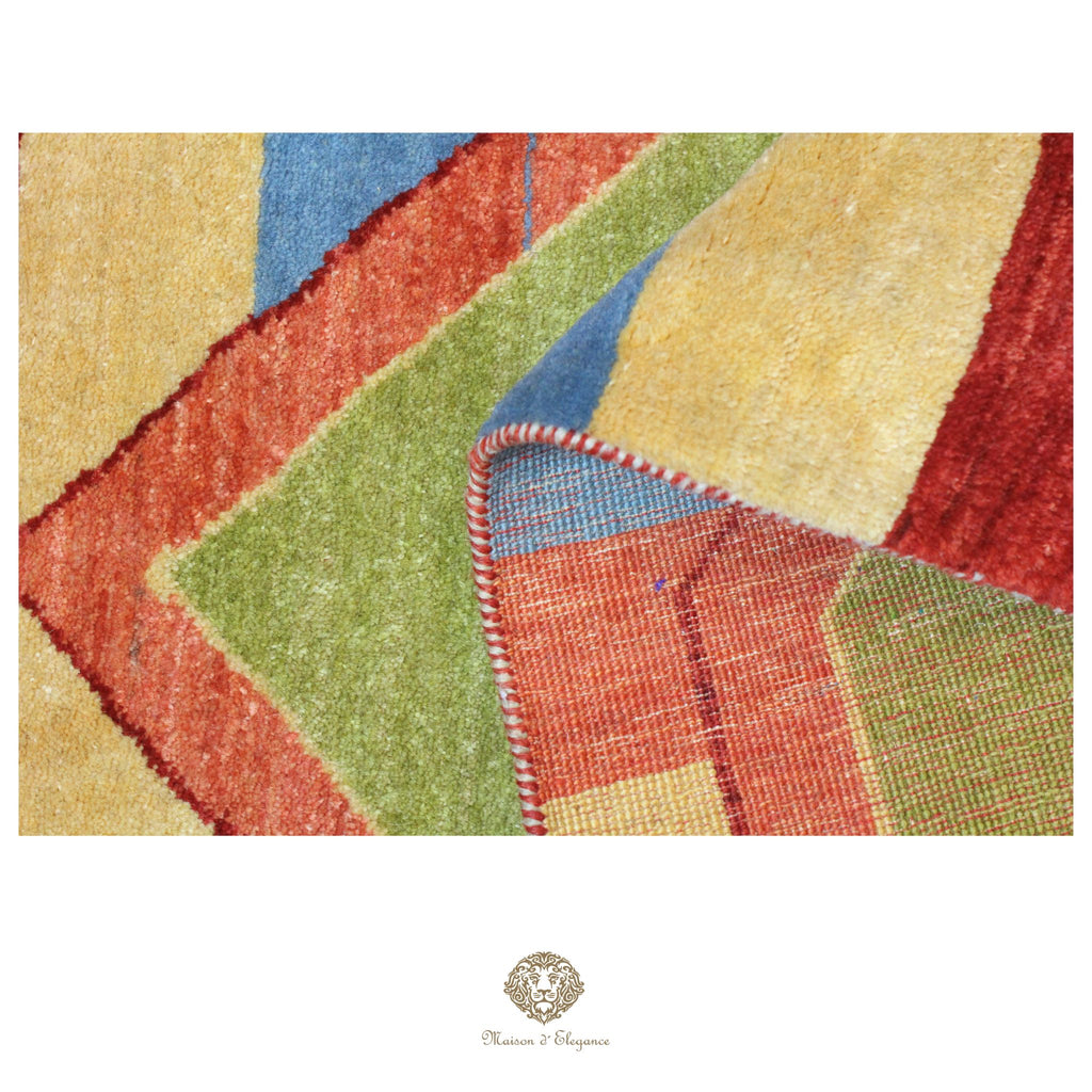 Alfombra persa Kashkuli Loribaft teñida con tintes naturales | Gabbeh de lana hecha a mano 55 x 140 cm